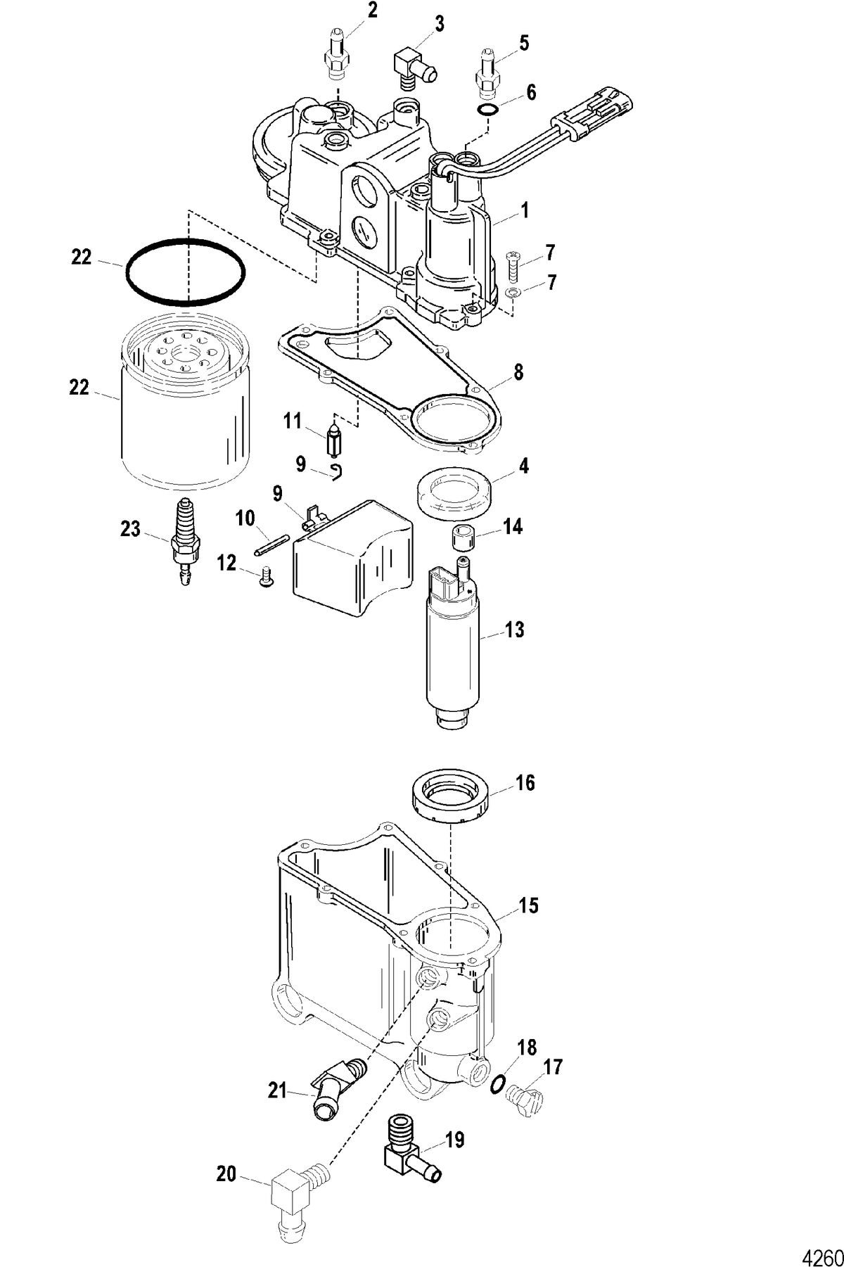 SPORTJET 200 DFI M2 JET DRIVE Vapor Separator Components