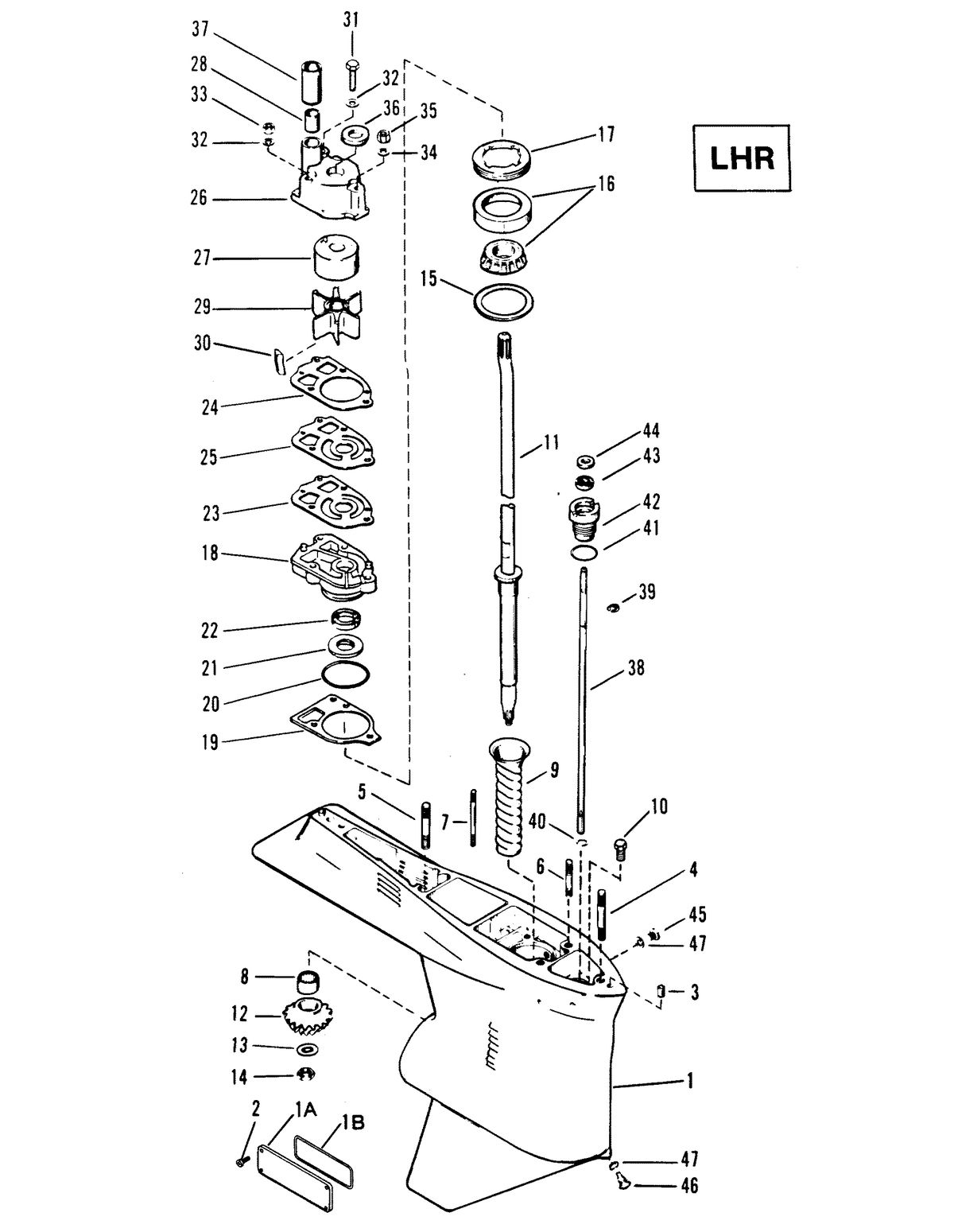 RACE OUTBOARD XR-2 GEAR HOUSING (DRIVE SHAFT) (LHR)