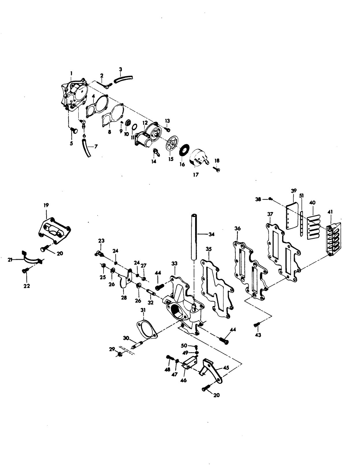 CHRYSLER 115 H.P. FUEL PUMP AND REED PLATE