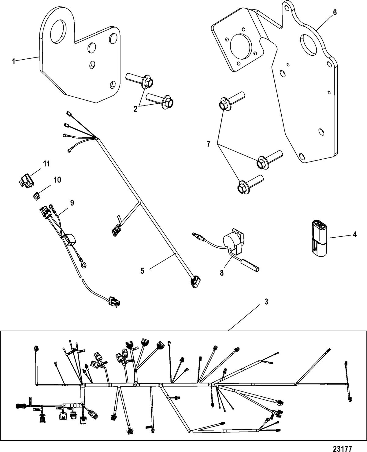 MERCRUISER 8.1L INBOARD Wiring Harness and Lifting Brackets