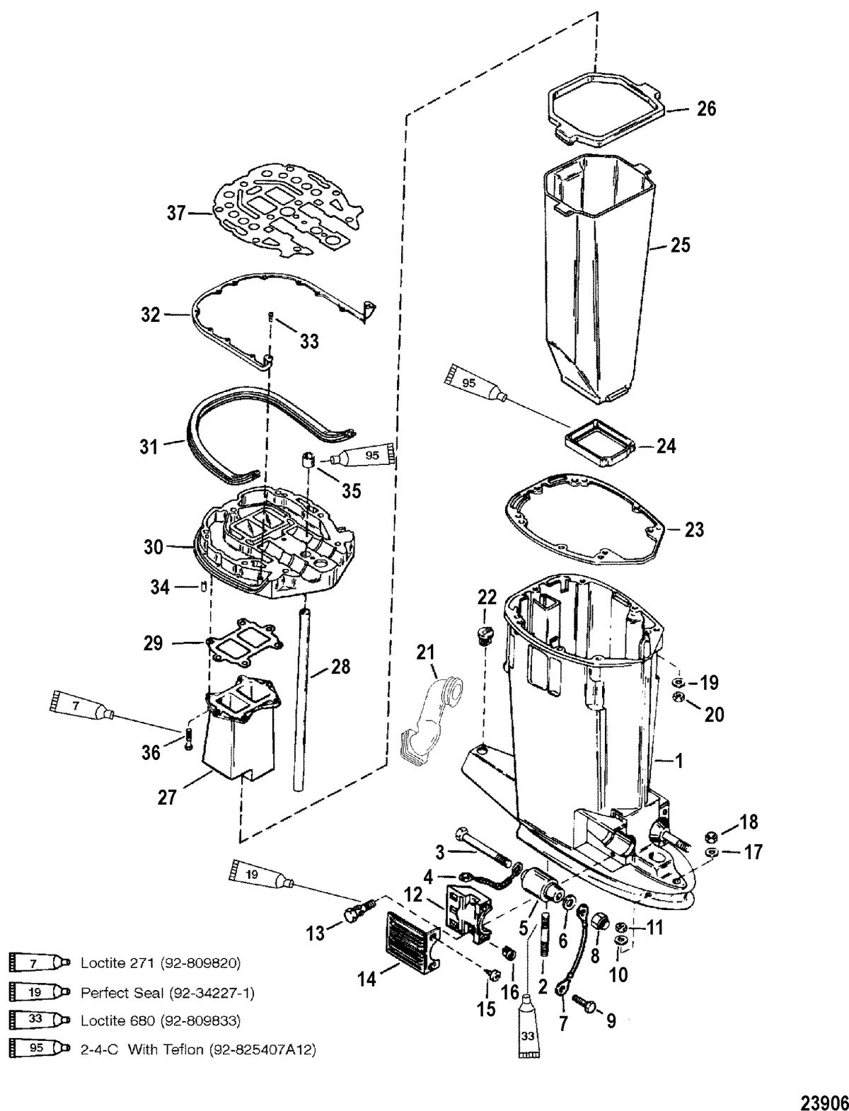 MERCURY/MARINER 150/175/200 EFI DRIVESHAFT HOUSING AND EXHAUST TUBE