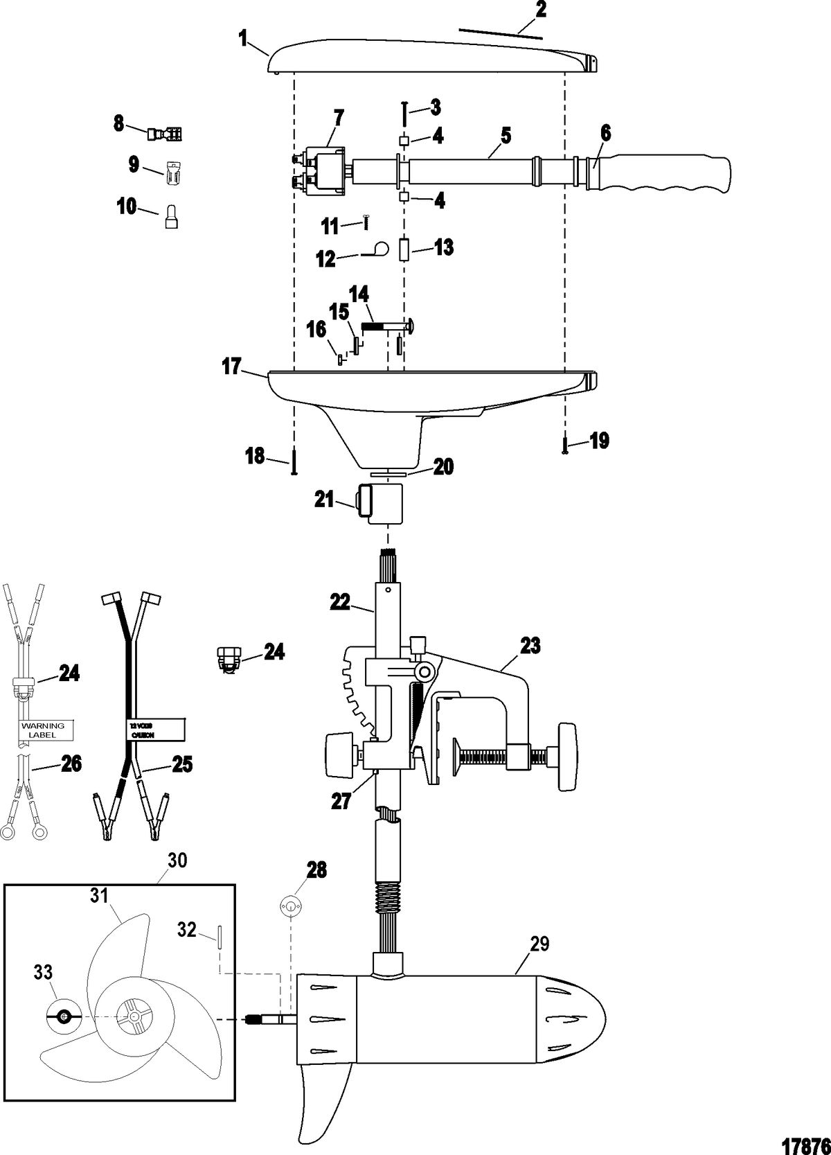 TROLLING MOTOR MOTORGUIDE THRUSTER SERIES Complete Trolling Motor(Model T54) (12 Volt)