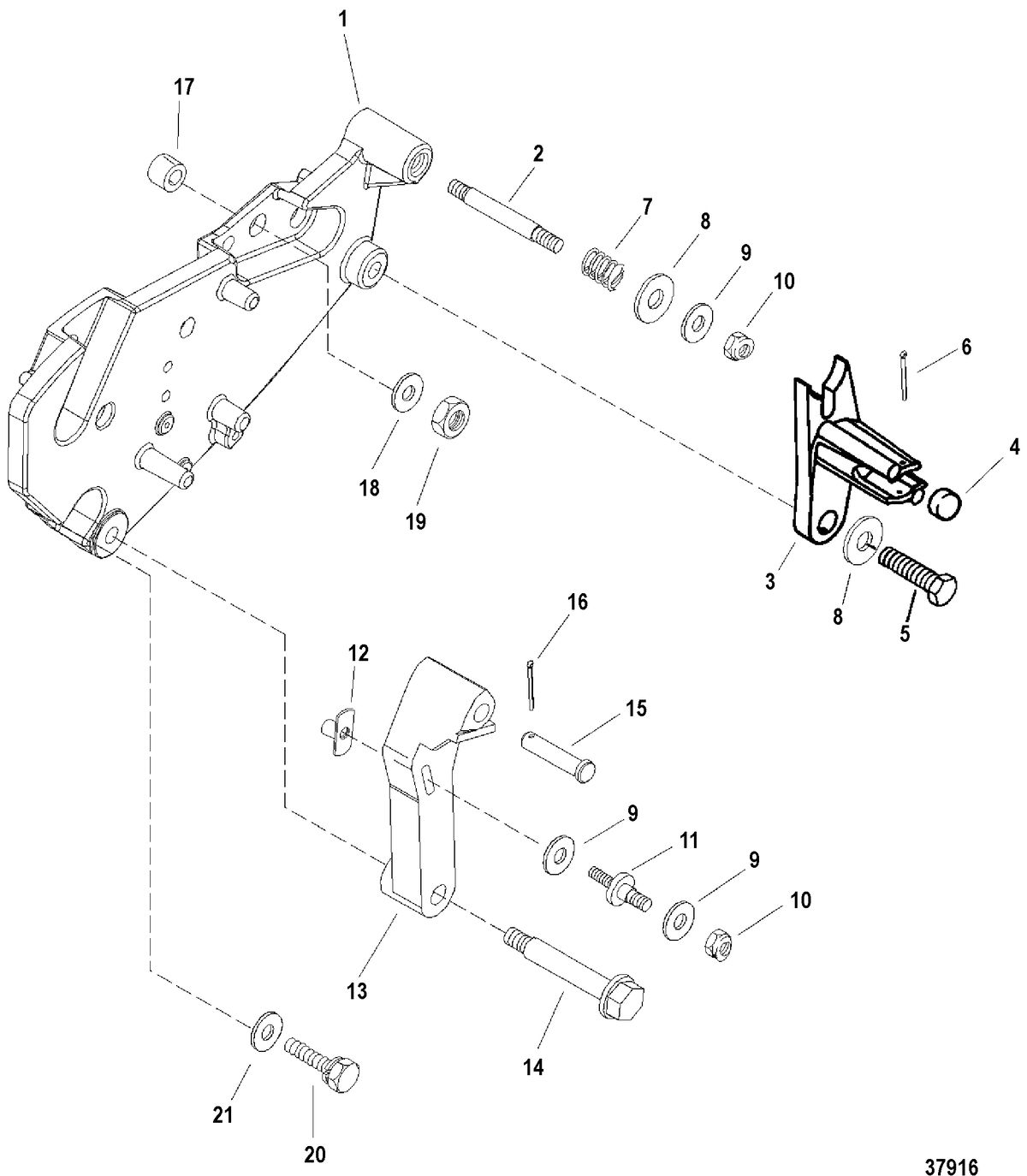 MERCRUISER 454/502 MPI MAG BRAVO (GEN VI) SHIFT BRACKET