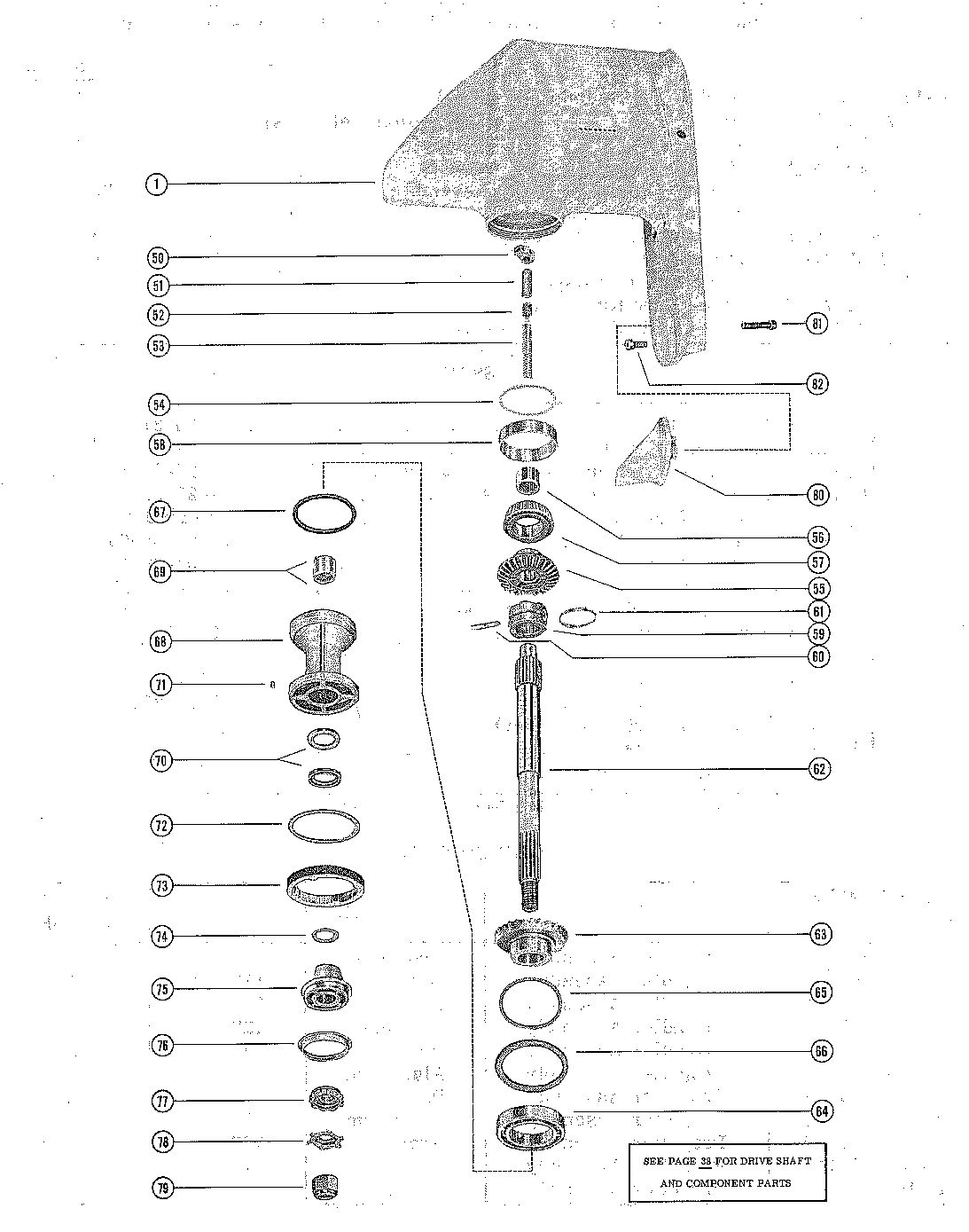 MERCURY MERC 700-1/2 GEAR HOUS ASSY,COMP.(PROP. SHAFT/COMP PARTS MERC 700E-2)P. 2
