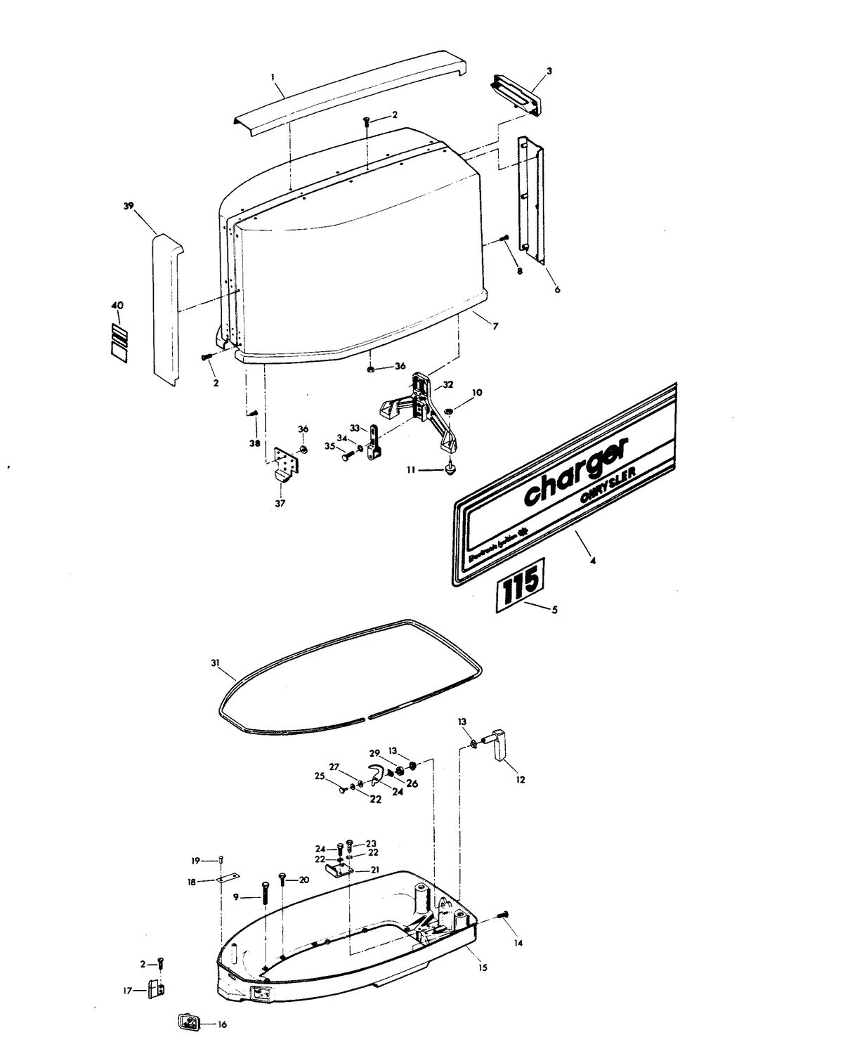 CHRYSLER 115 CHRYSLER ENGINE COVER AND SUPPORT PLATE