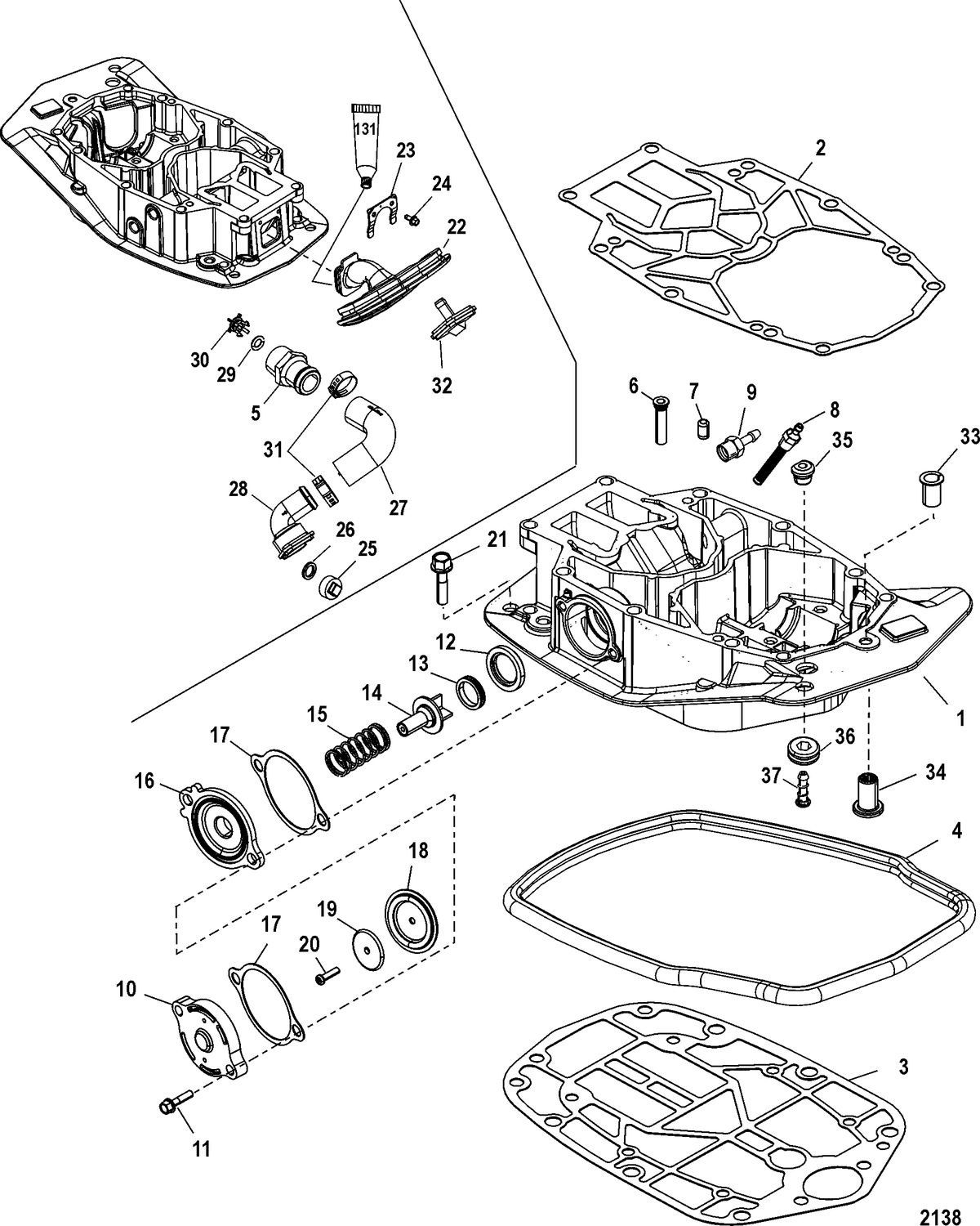 MERCURY/MARINER 200/225 DFI (3.0L) Exhaust Plate