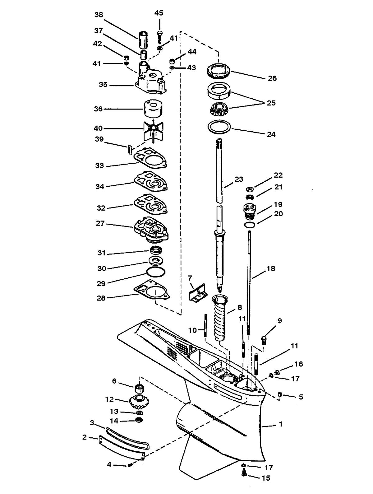 RACE OUTBOARD 2.5L (EFI) 2.5L (EFI-OFFSHORE) GEAR HOUSING (DRIVESHAFT)(COUNTER ROTATION)