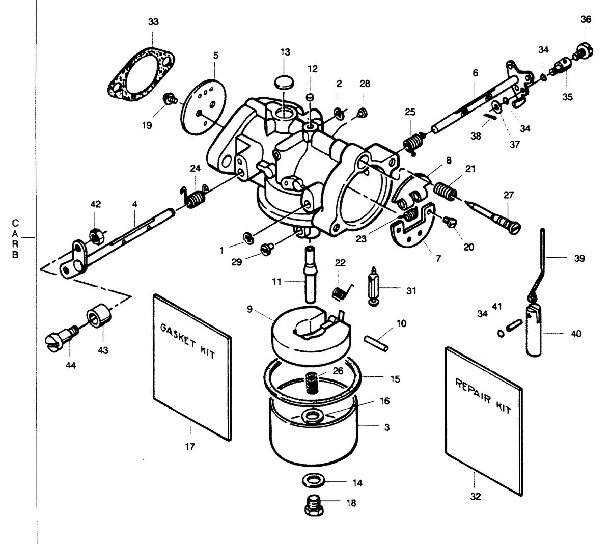 FORCE FORCE 1989 50 H.P. "A" MODELS CARBURETOR
