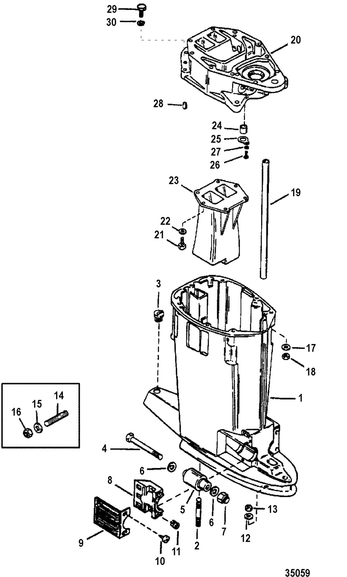 RACE OUTBOARD 2.5L (EFI) 2.5L (EFI-OFFSHORE) Driveshaft Housing, Long/X-Long-Standard