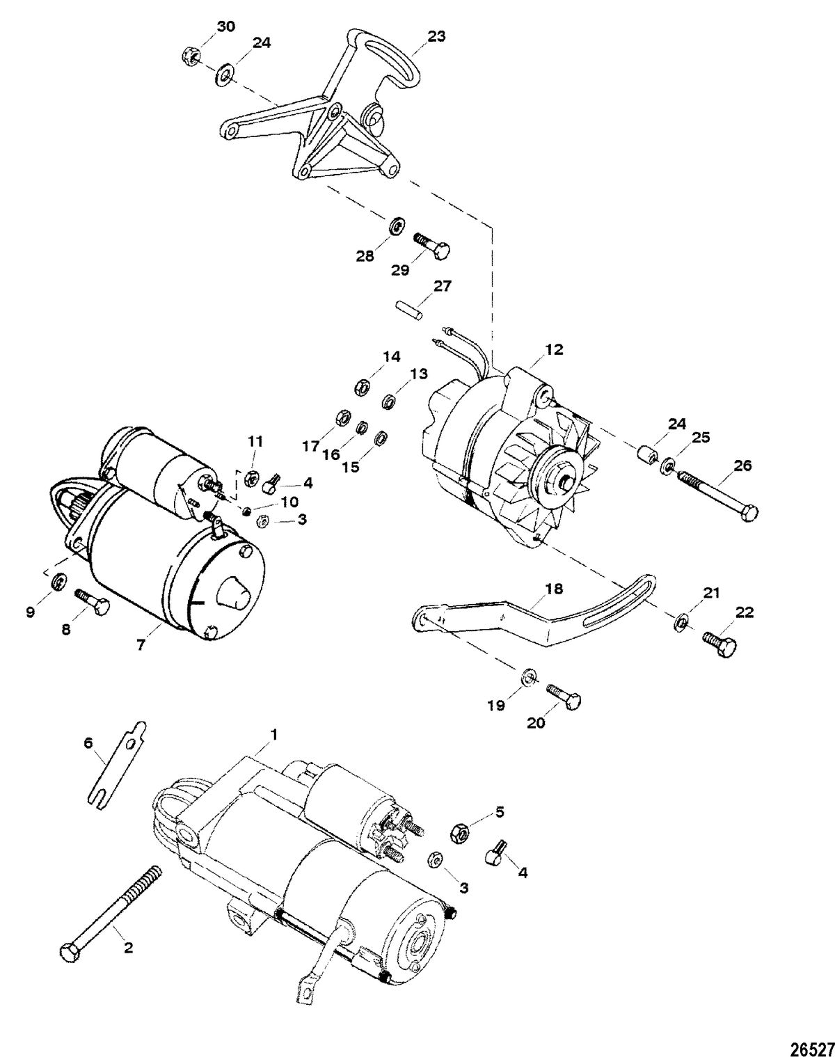 RACE STERNDRIVE 500 BULLDOG Starter And Alternator