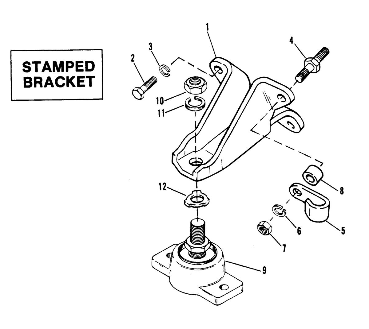 MERCRUISER 454 MAGNUM ALPHA ONE ENGINE ENGINE MOUNTING (STAMPED BRACKET)
