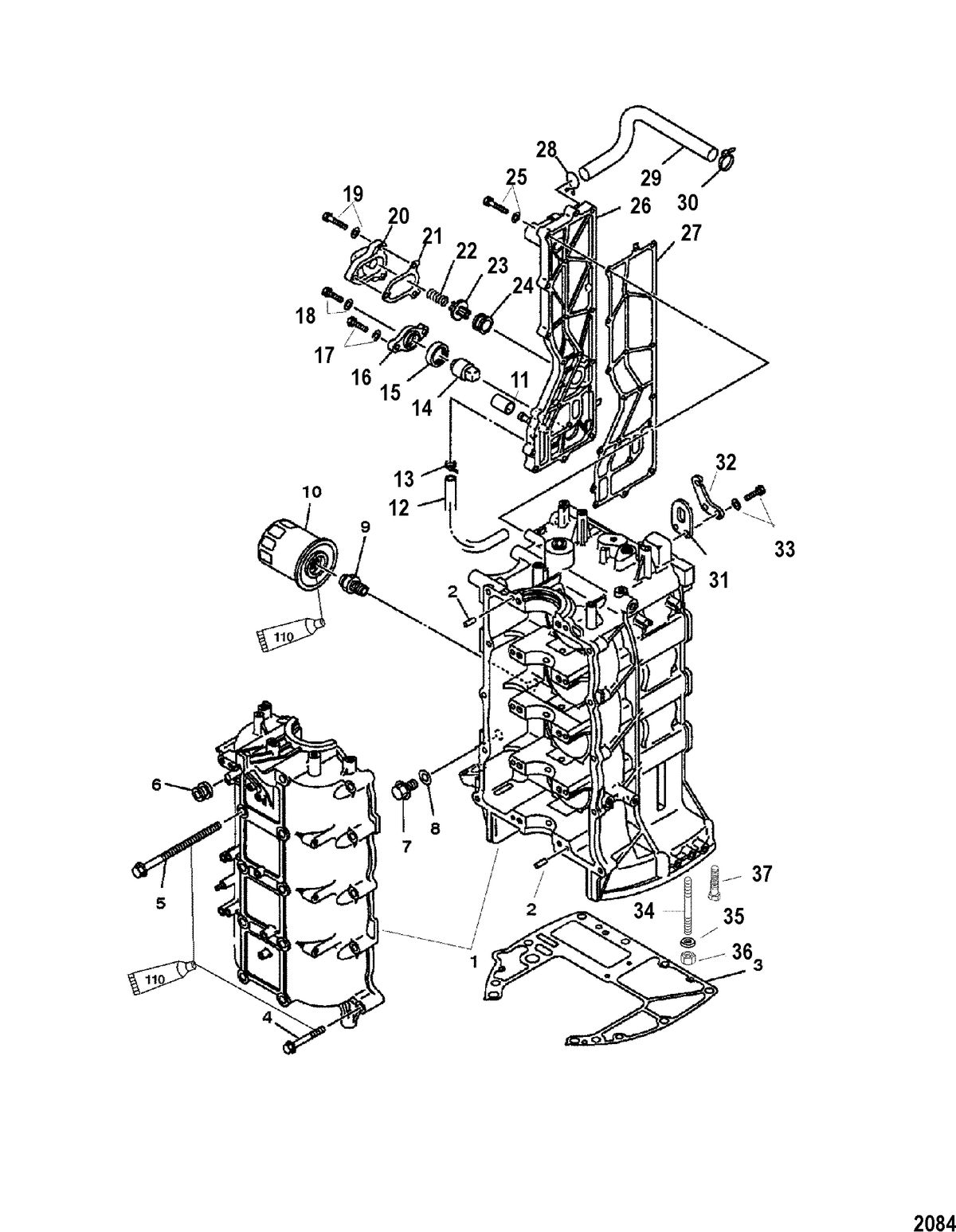 MERCURY/MARINER 75/90 (4-STROKE) Cylinder Block and Crankcase