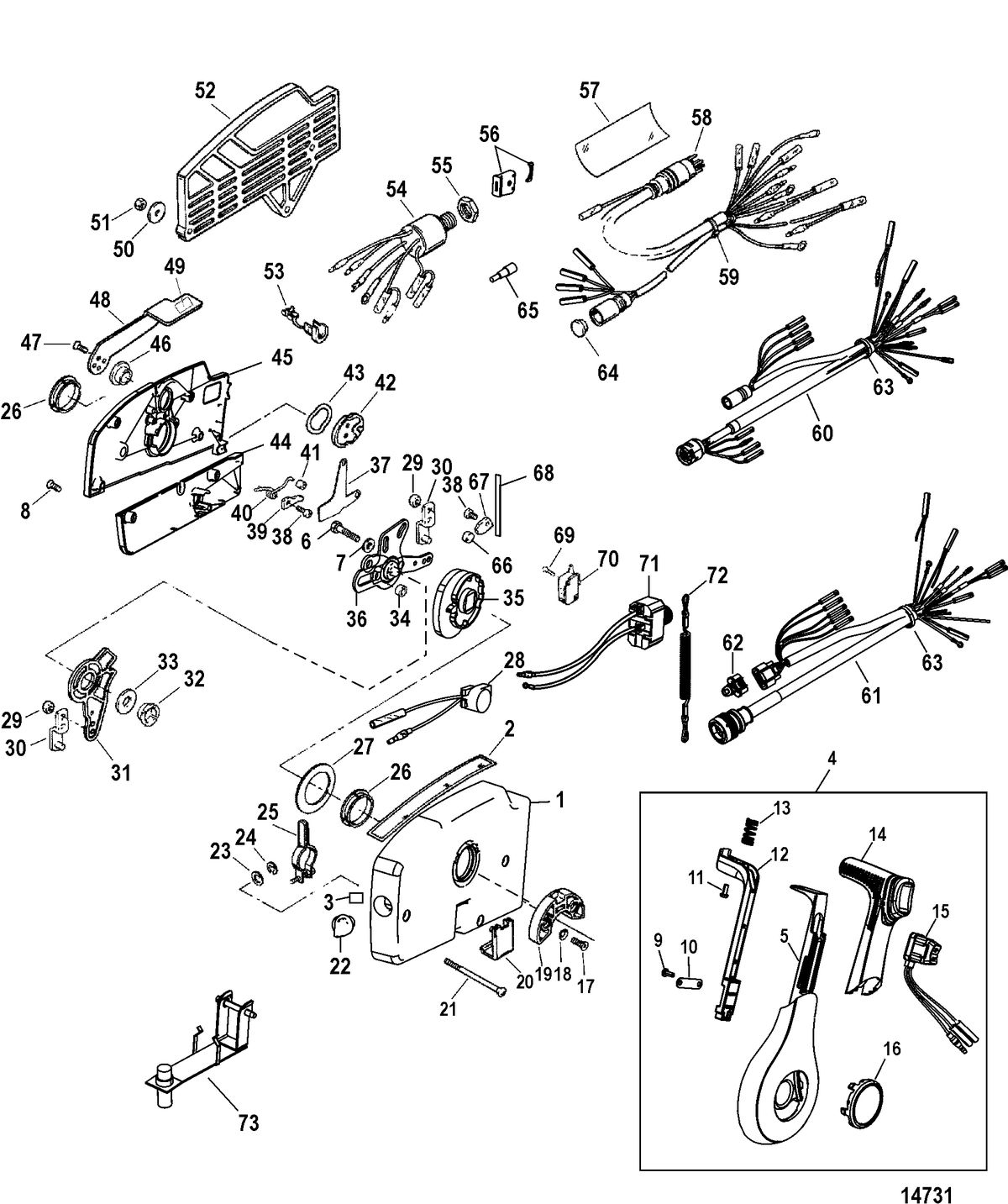 ACCESSORIES REMOTE CONTROL SYSTEMS AND COMPONENTS Remote Control-4000 Side Mount(Power Trim)