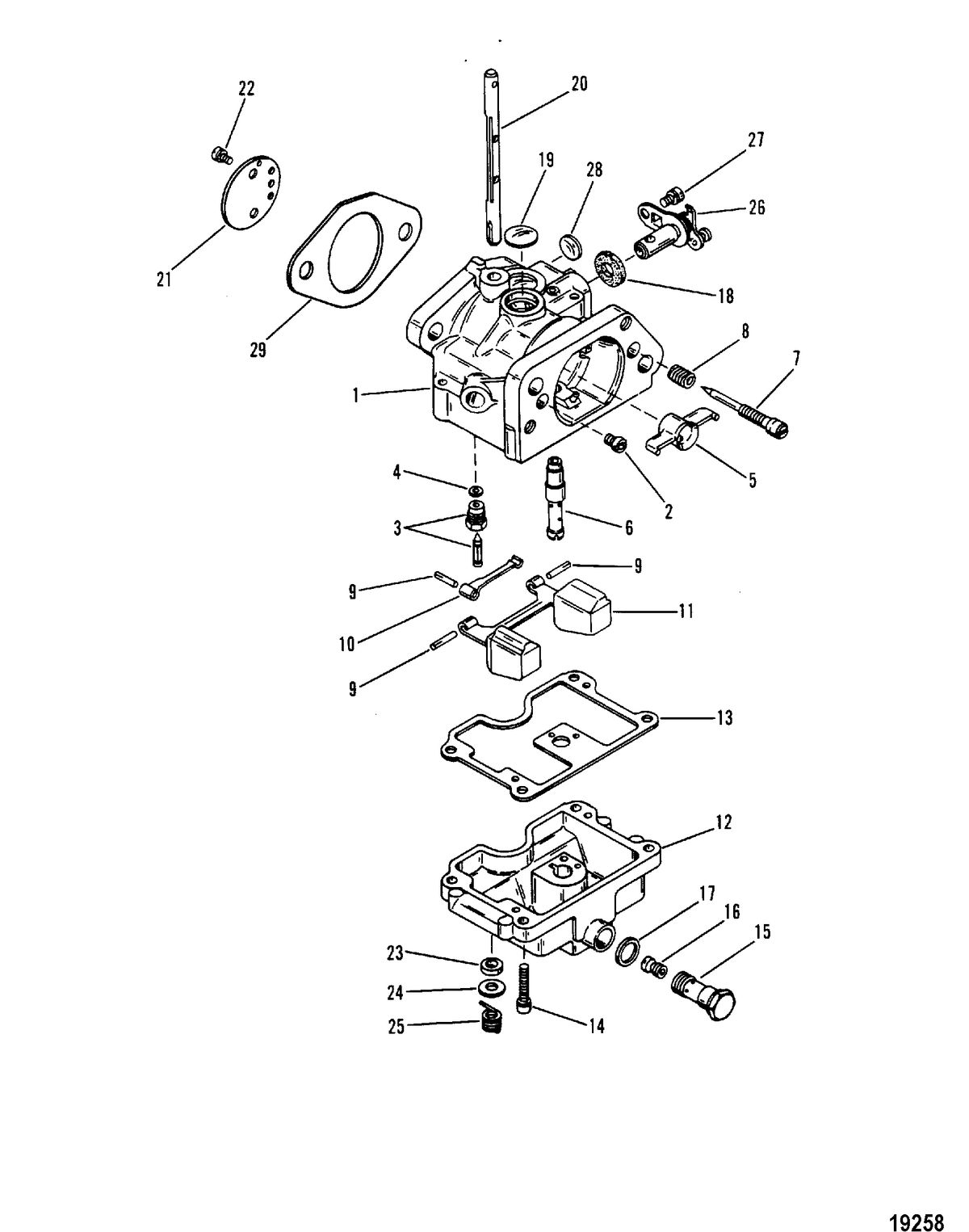 MERCURY/MARINER 50/60 HP (3 CYLINDER) Carburetor