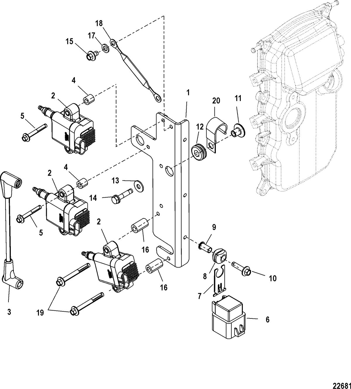 MERCURY/MARINER 40 EFI (3 CYLINDER) 4-STROKE Ignition Coil