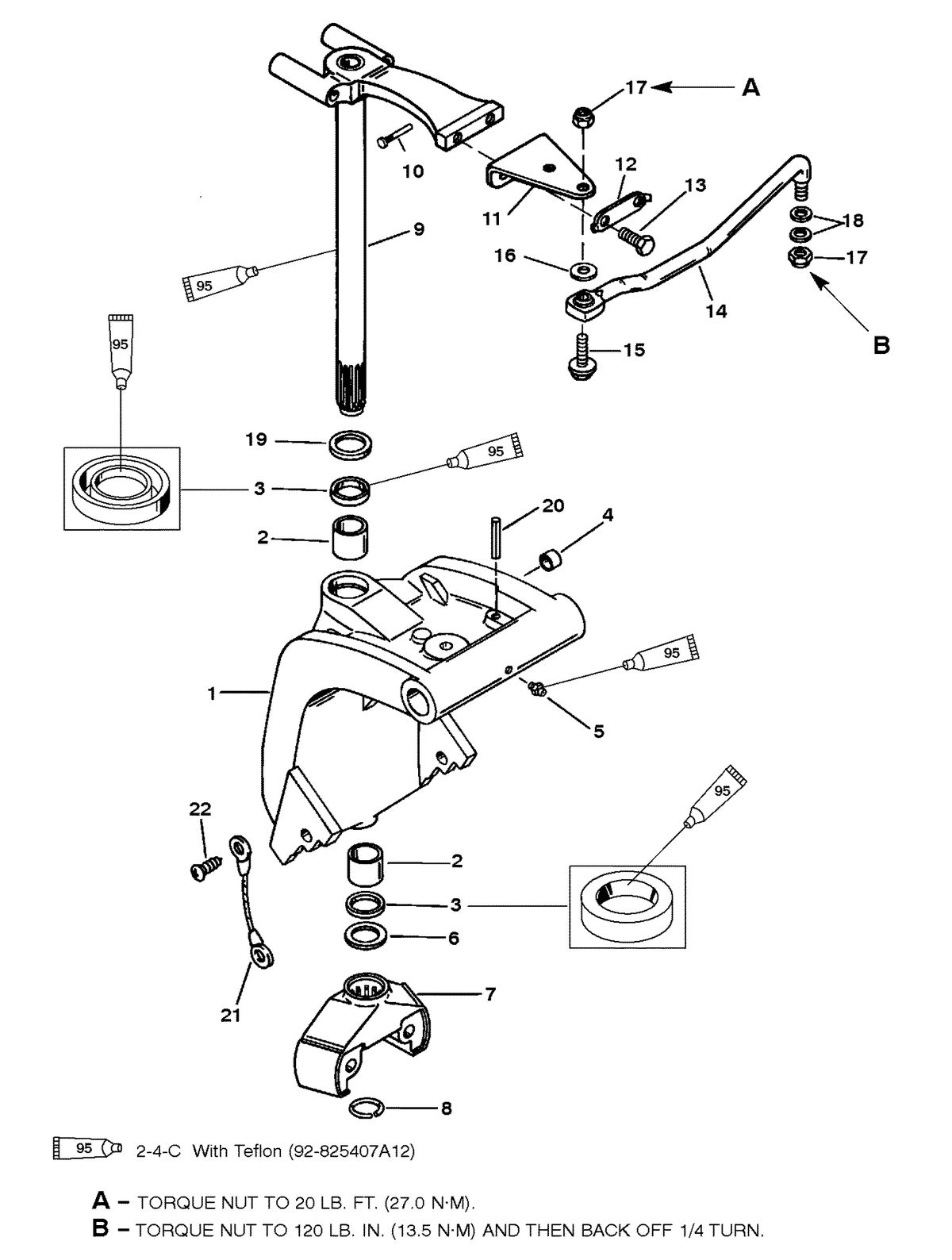 MERCURY/MARINER 50/55/60 JET 45 SWIVEL BRACKET