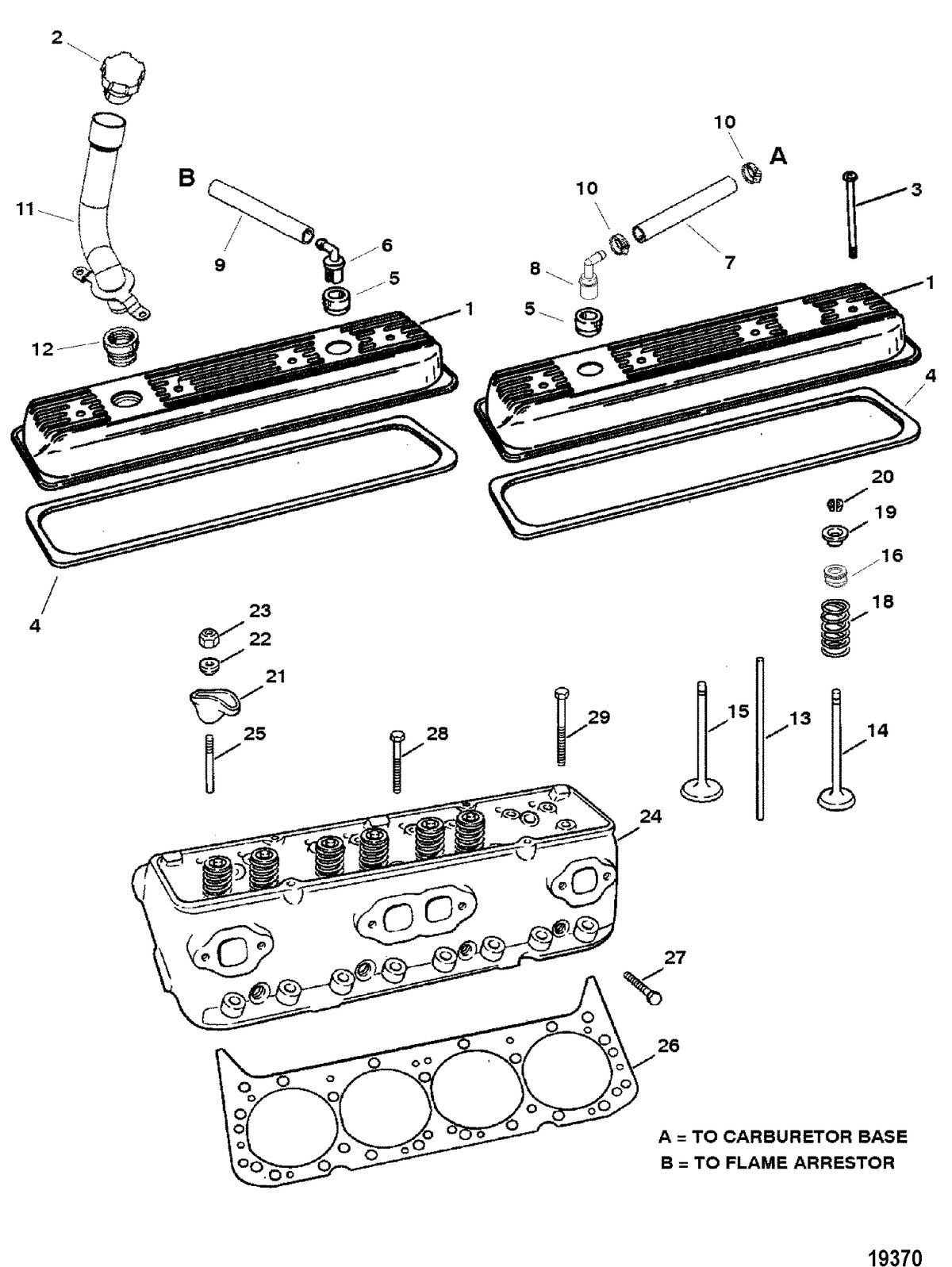 MERCRUISER 350/6.2L MAG MPI (MIE) (GEN+) Cylinder Head and Rocker Cover
