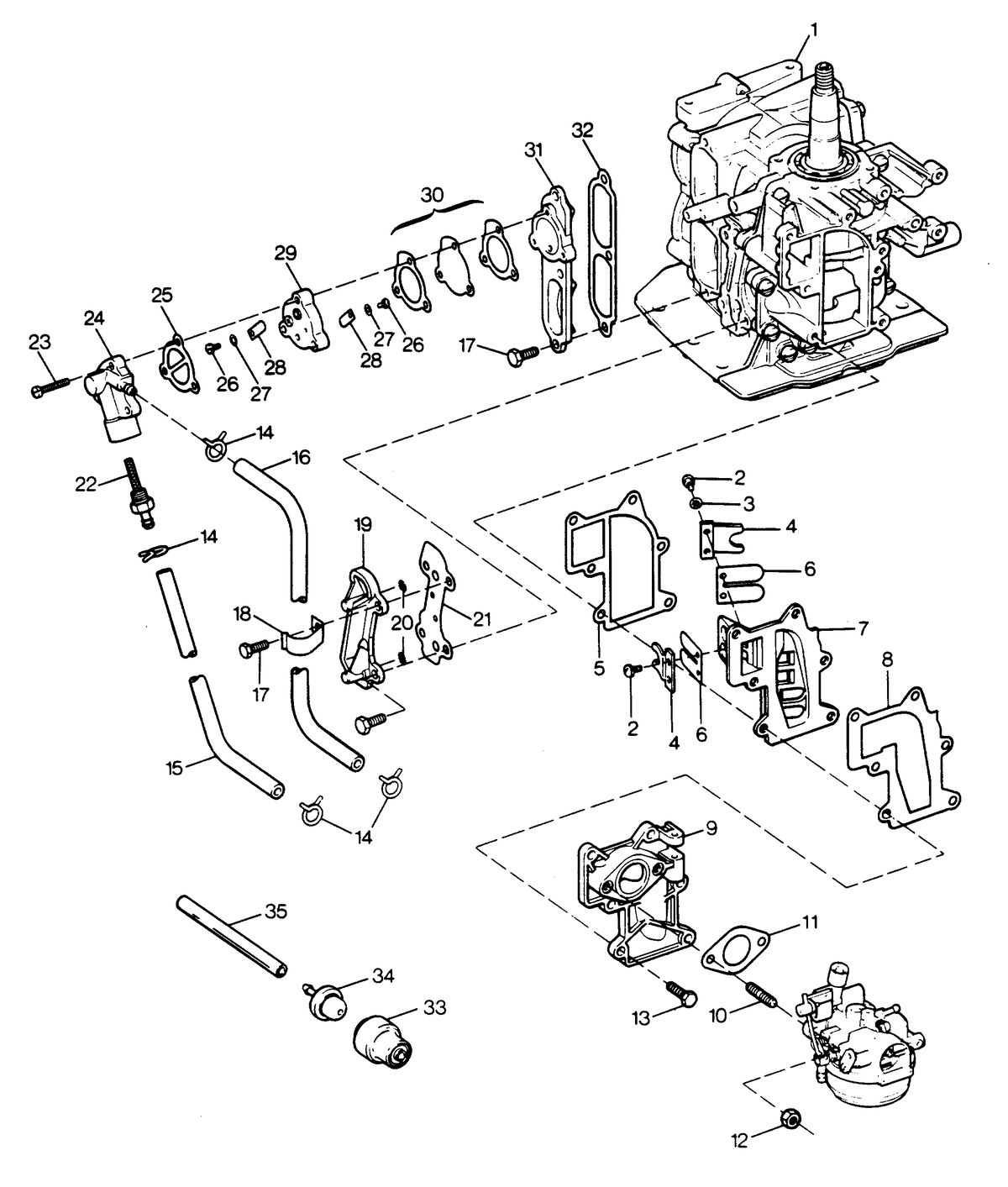 SEARS SEARS 7.5 H.P. FUEL INTAKE AND RECIRCULATION SYSTEM