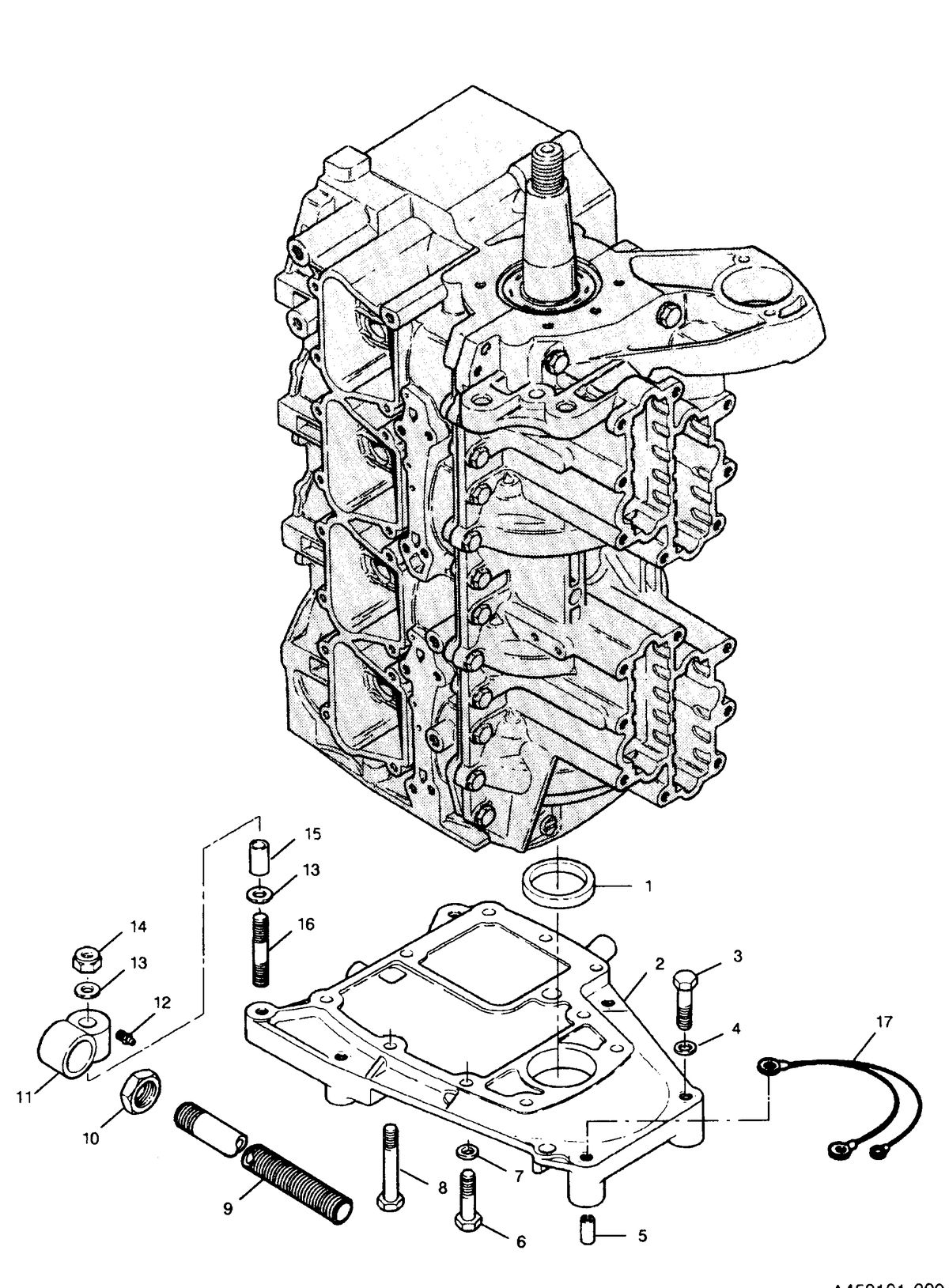 FORCE FORCE 120 H.P. "L" - DRIVE "B" MODELS SPACER PLATE AND STEERING TUBE