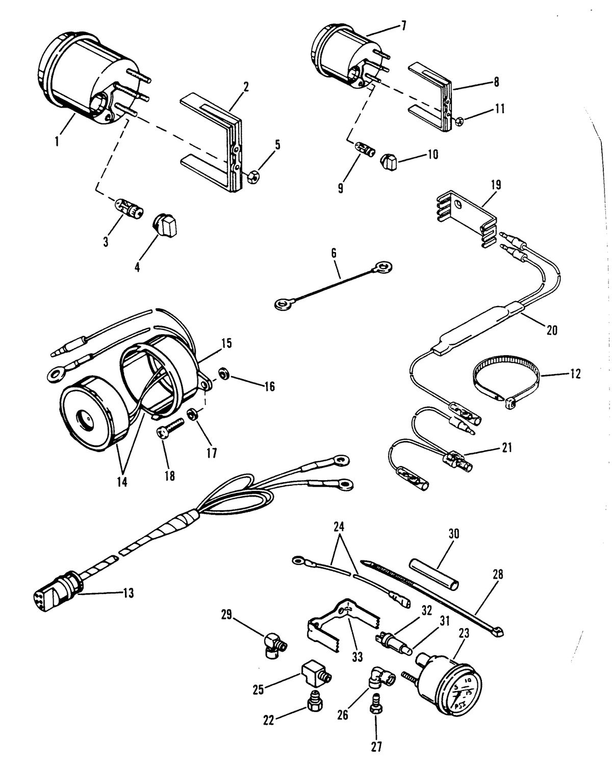 RACE OUTBOARD 2.5 L (CARB) INSTUMENTATION