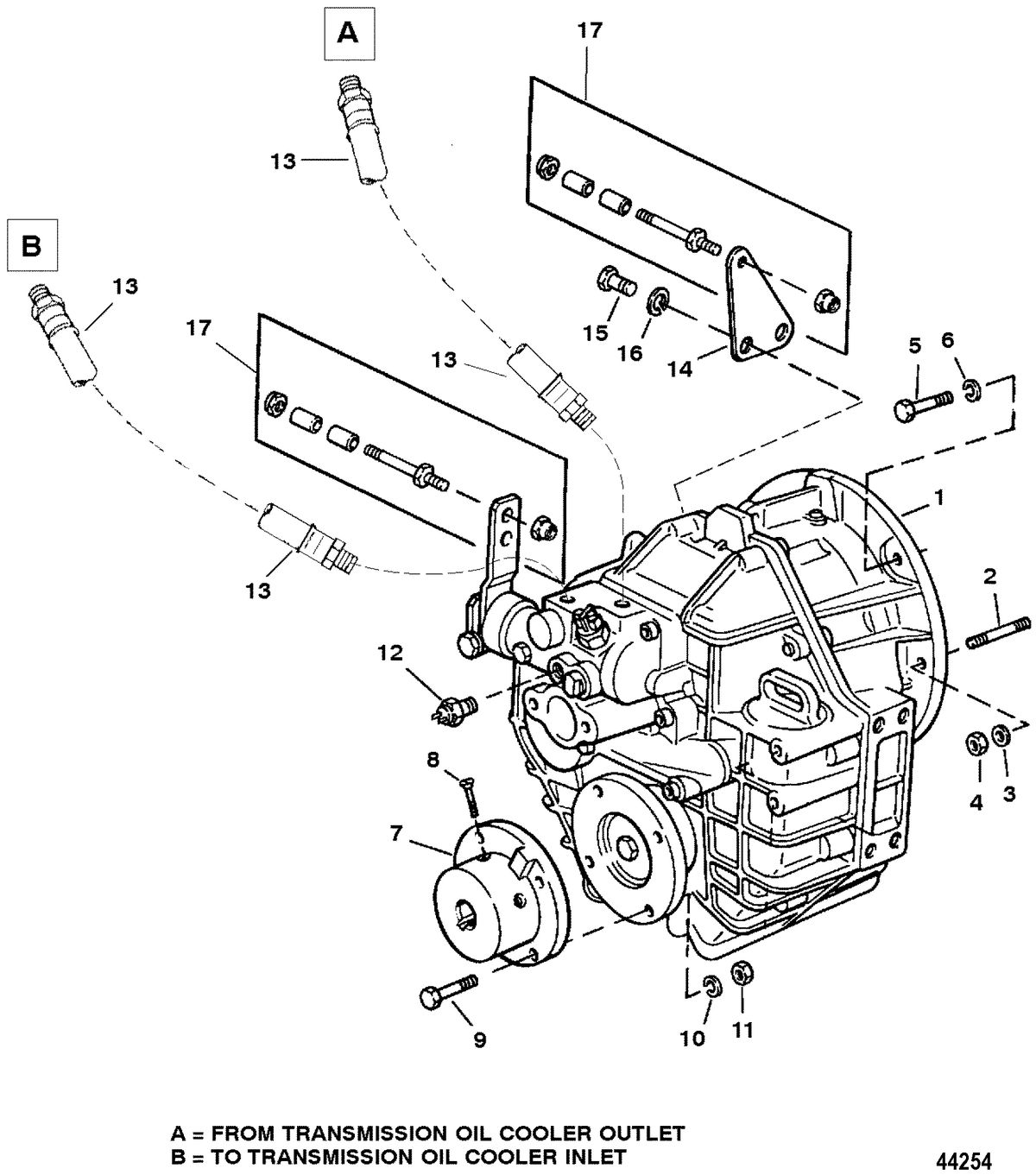 MERCRUISER 7.4L EFI (MIE) HURTH/BORG WARNER (GEN VI) TRANSMISSION AND RELATED PARTS(HURTH 630)