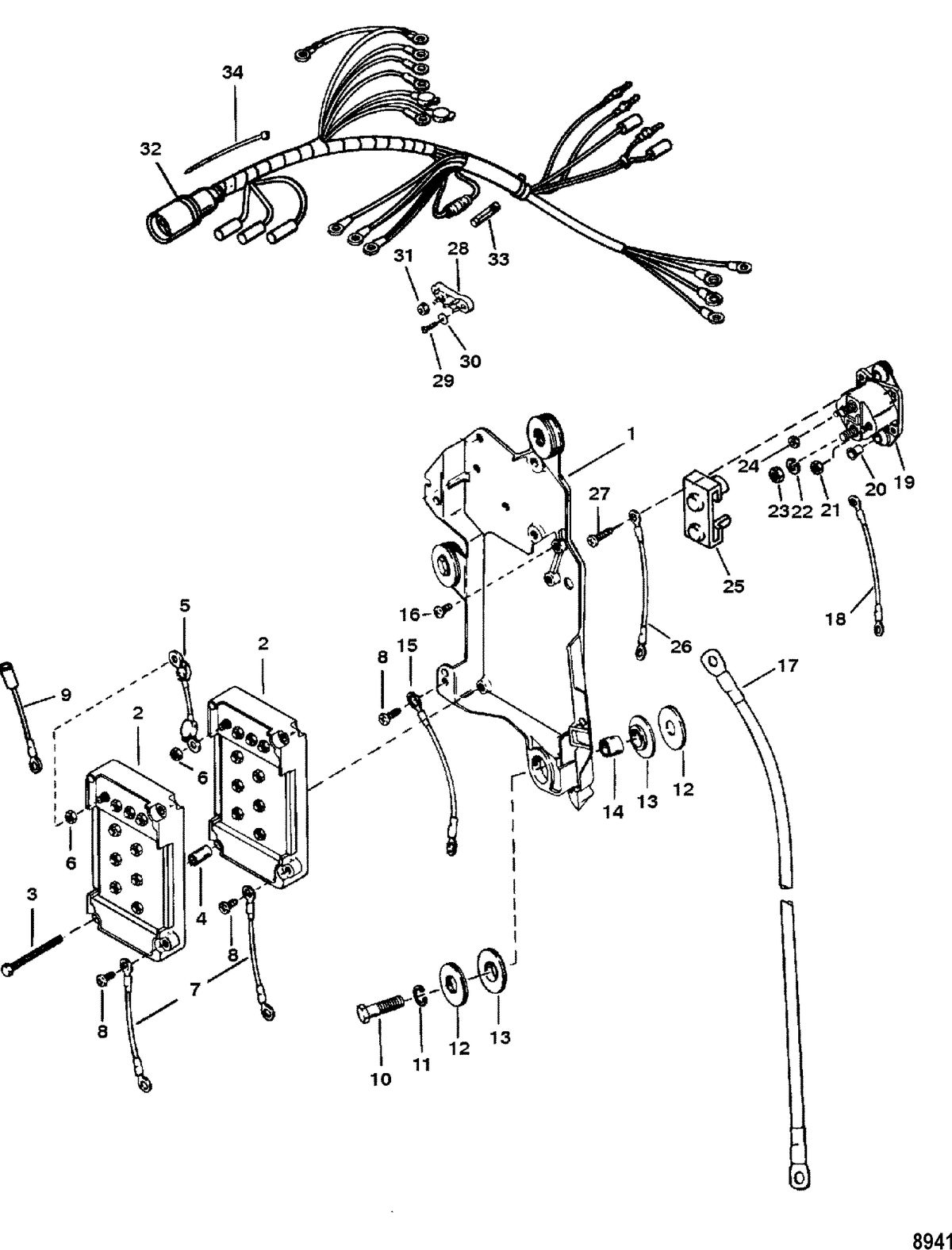 RACE OUTBOARD 150/200 PRO-MAX/SUPER MAGNUM (EFI) Wiring Harness and Starter Solenoid