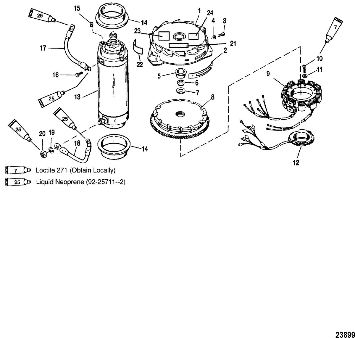 MERCURY/MARINER 150/175/200 EFI FLYWHEEL/STARTER MOTOR