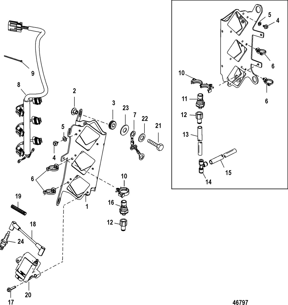 RACE OUTBOARD 200XS DFI (2.5L) ROS Coil Plate Assembly