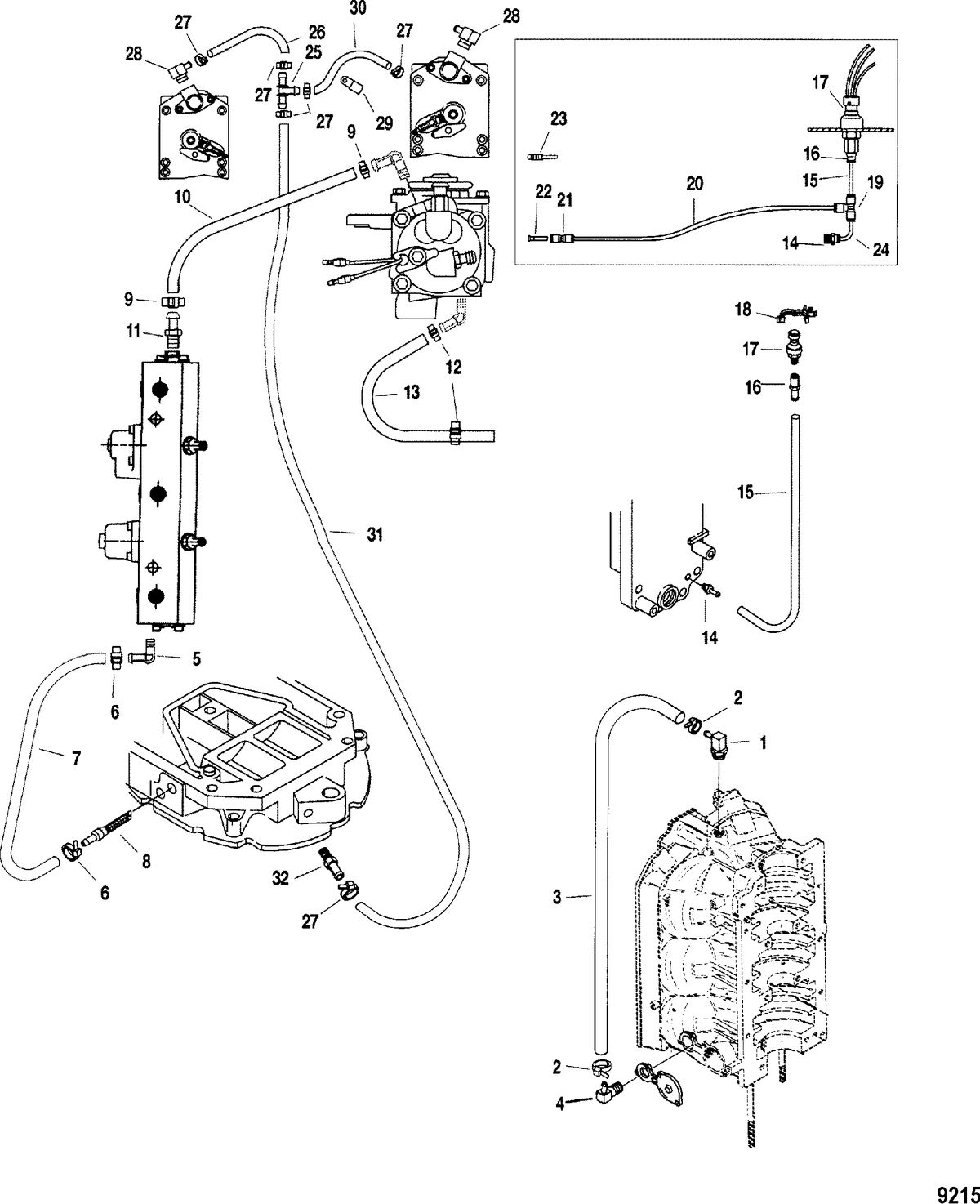 MERCURY/MARINER 115/135/150 DFI (2.5L) Water Hoses