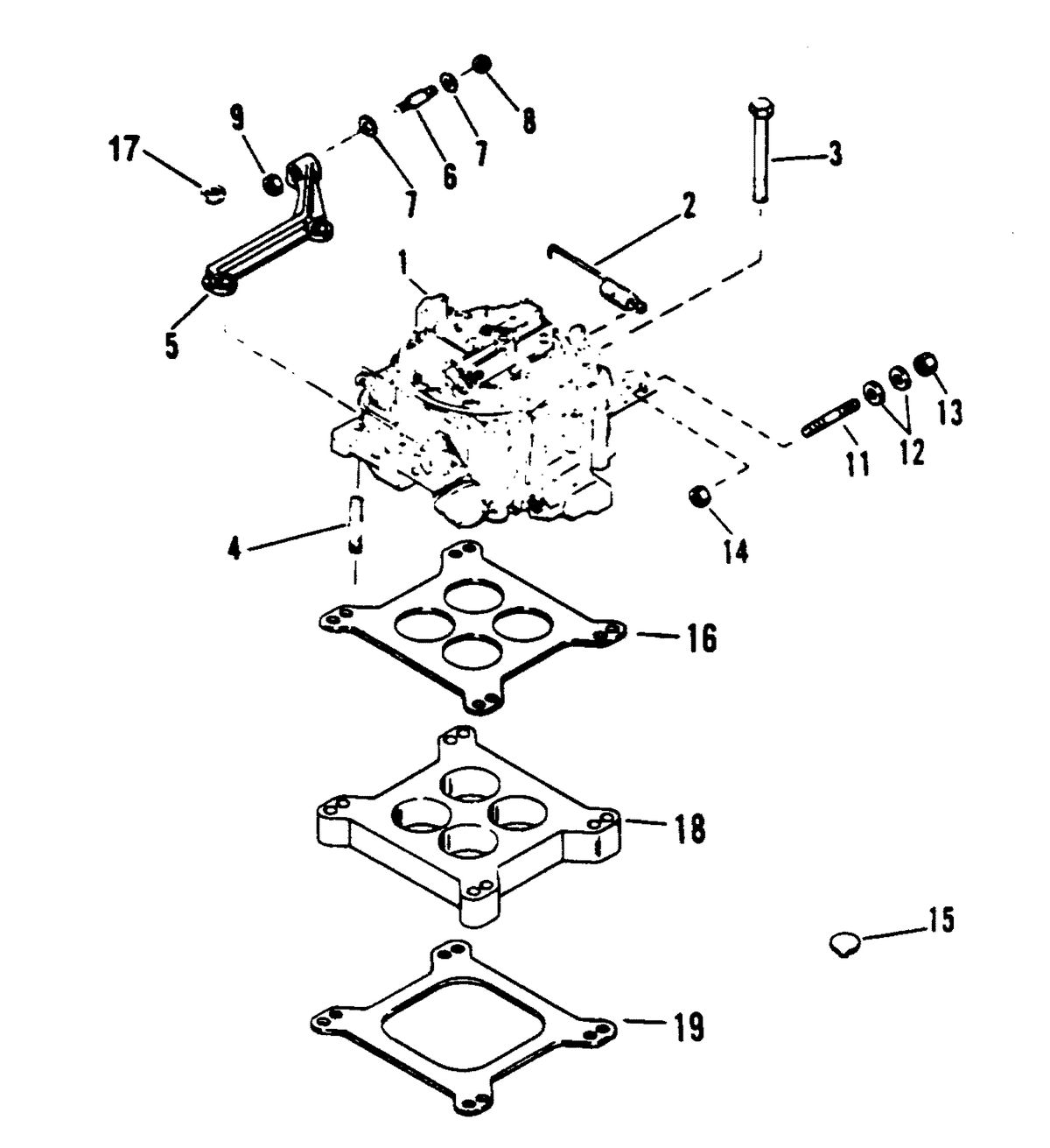 MERCRUISER 454 MAG BRAVO (GEN V) CARBURETOR AND LINKAGE