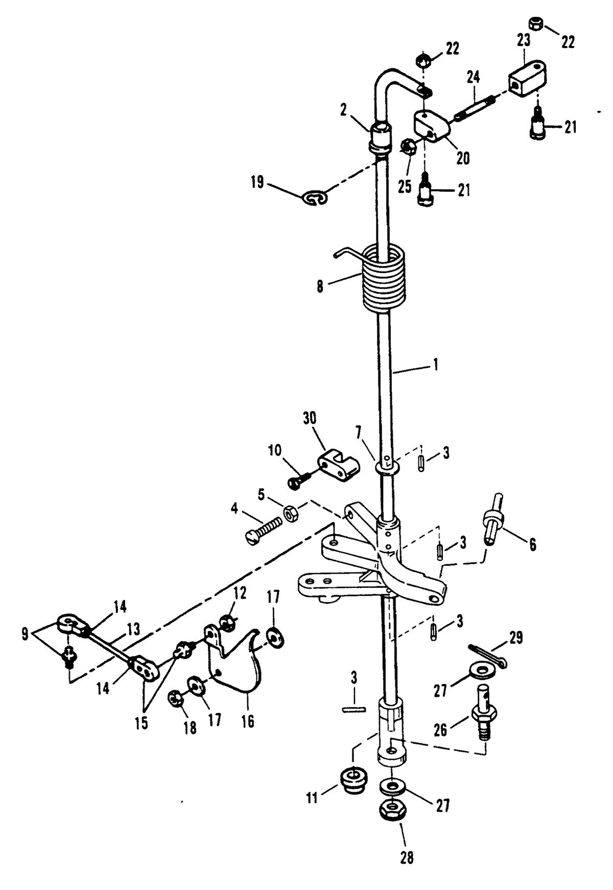 SPORTJET SPORT JET 90 TOWERSHAFT AND THROTTLE LINKAGE