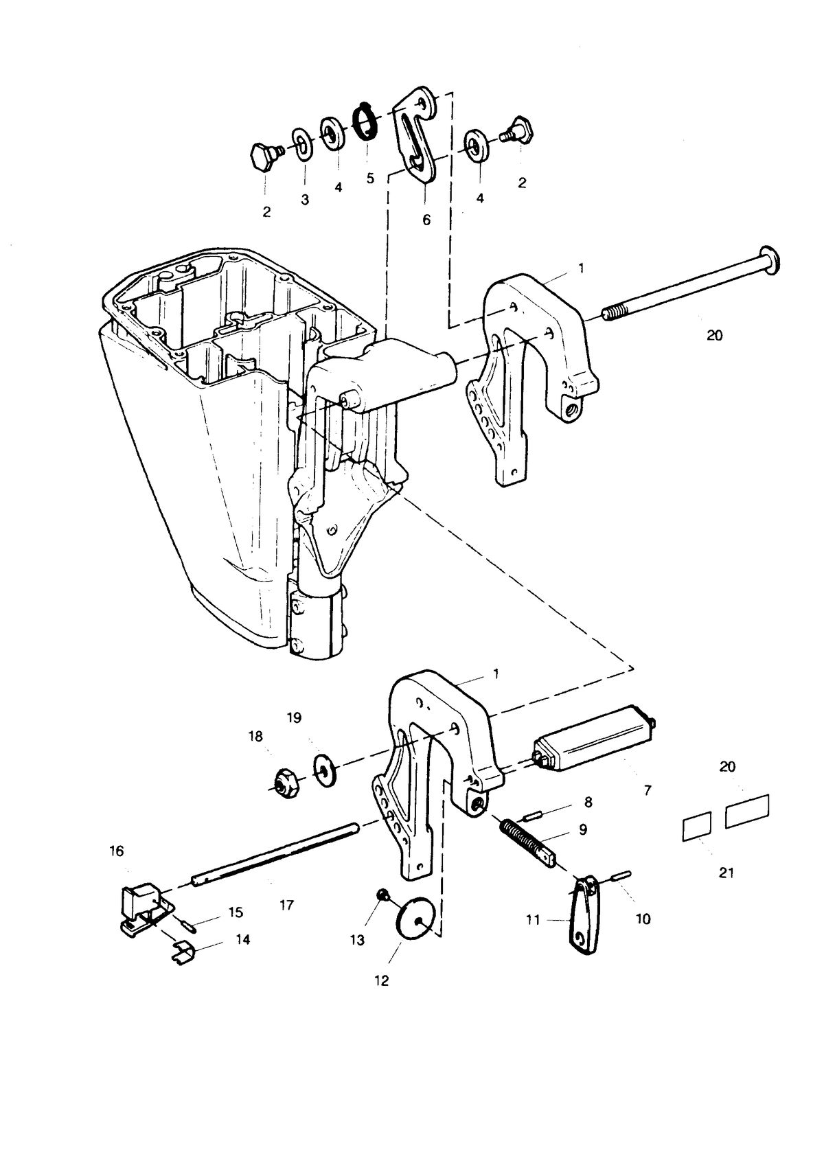SEARS 9.9 H.P. STD. 20" LEG OUTBOARD MOTOR Stern Brackets