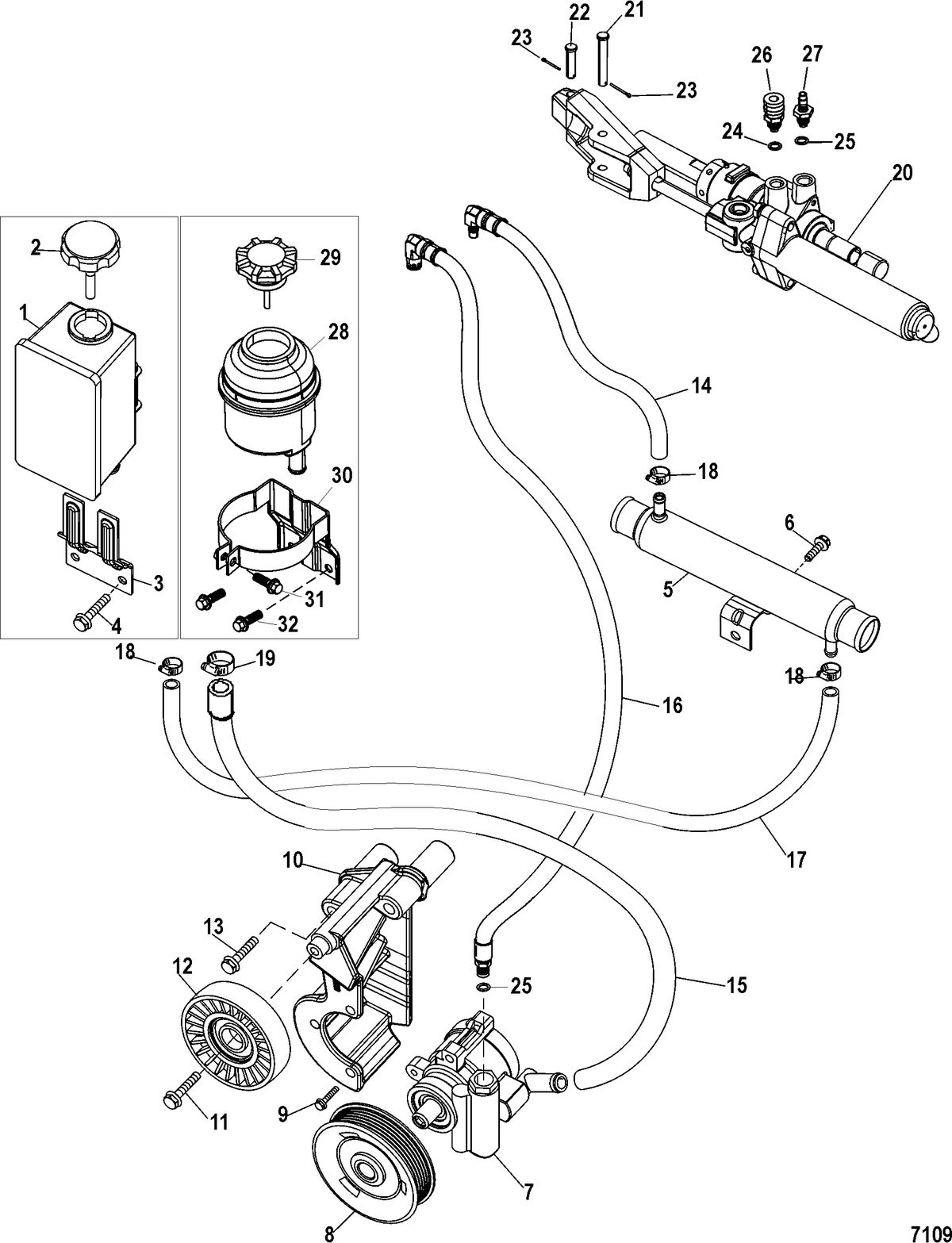 MERCRUISER 496 MAG STERNDRIVE Power Steering