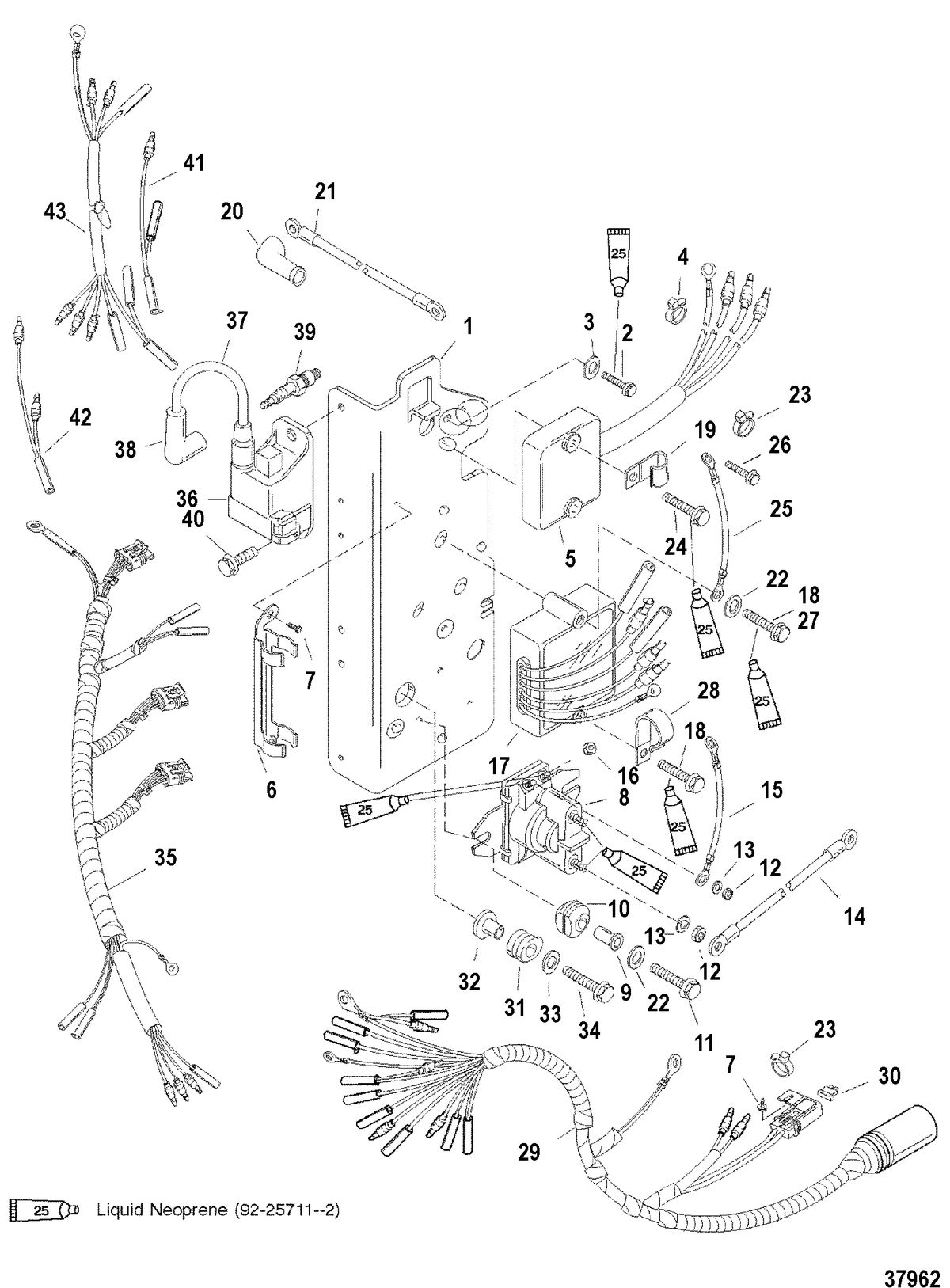 MERCURY/MARINER 40/50 H.P. JET 30 (3 CYL.) ELECTRICAL COMPONENTS