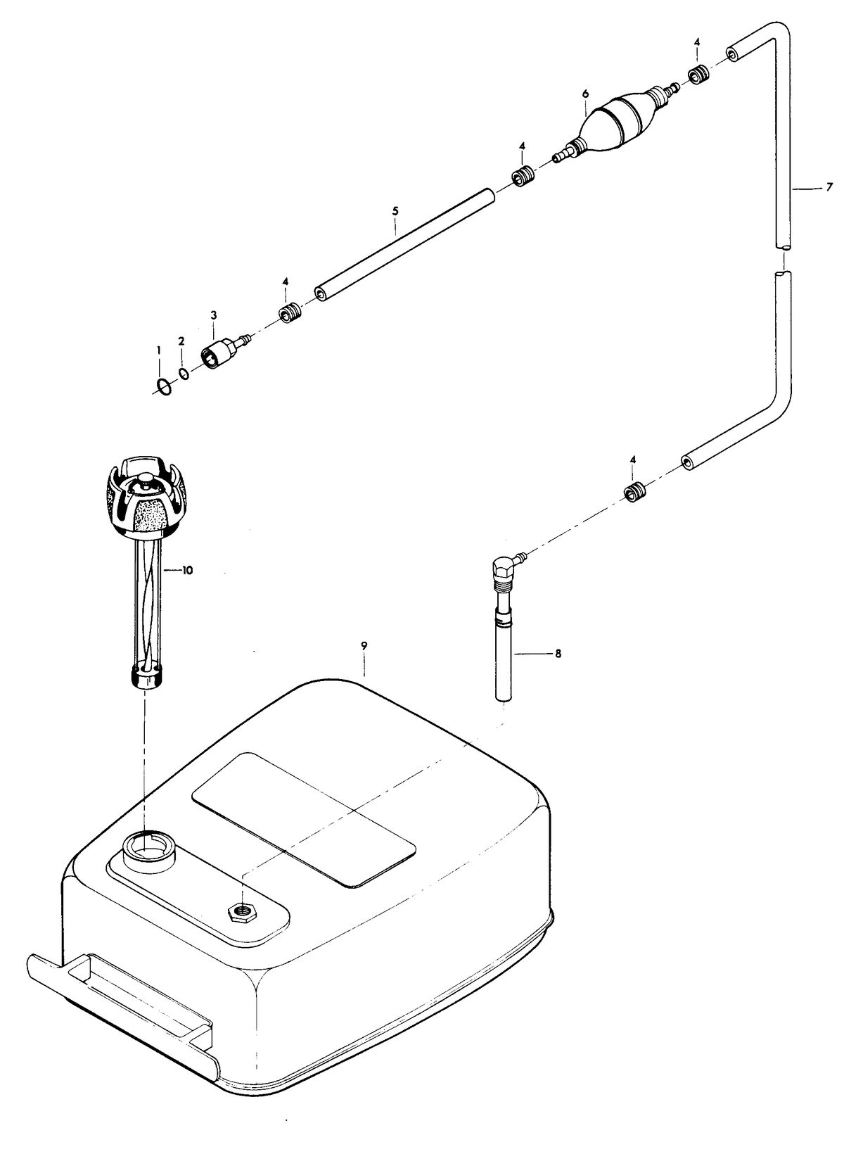CHRYSLER 25 H.P. FUEL TANK AND LINE