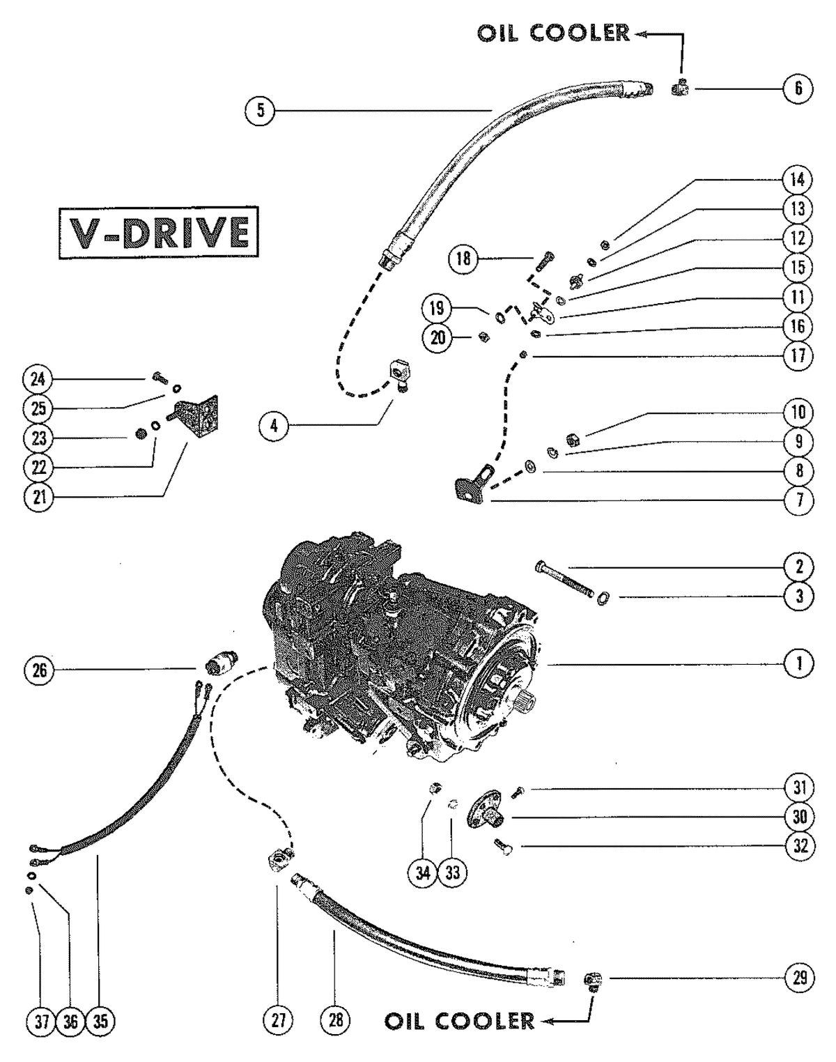 MERCRUISER 330 ENGINE (G.M.) TRANSMISSION ASSEMBLY (V-DRIVE)