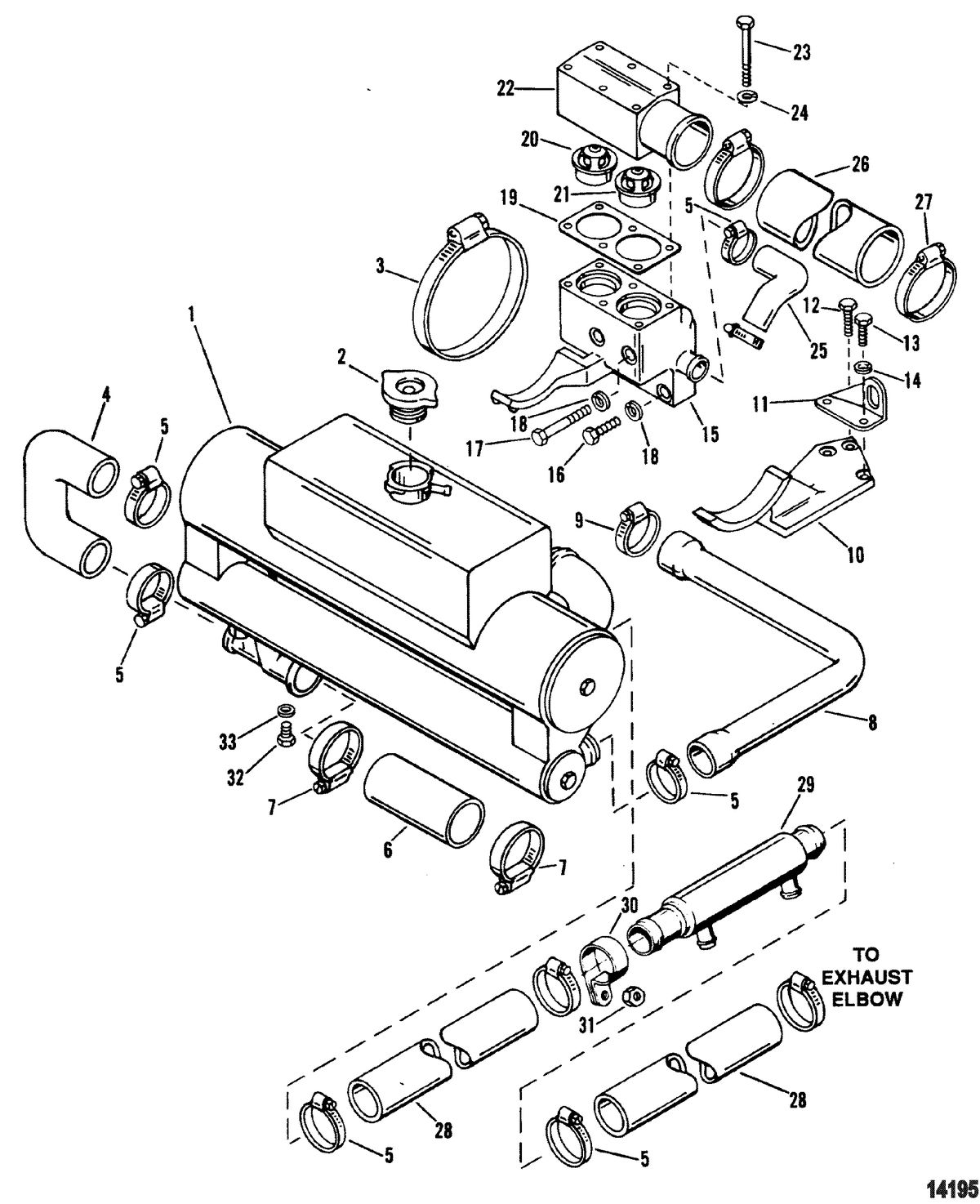 MERCRUISER CUMMINS/MERCRUISER DIESEL 3.0L/150 3.6L/180 Heat Exchanger And Hoses