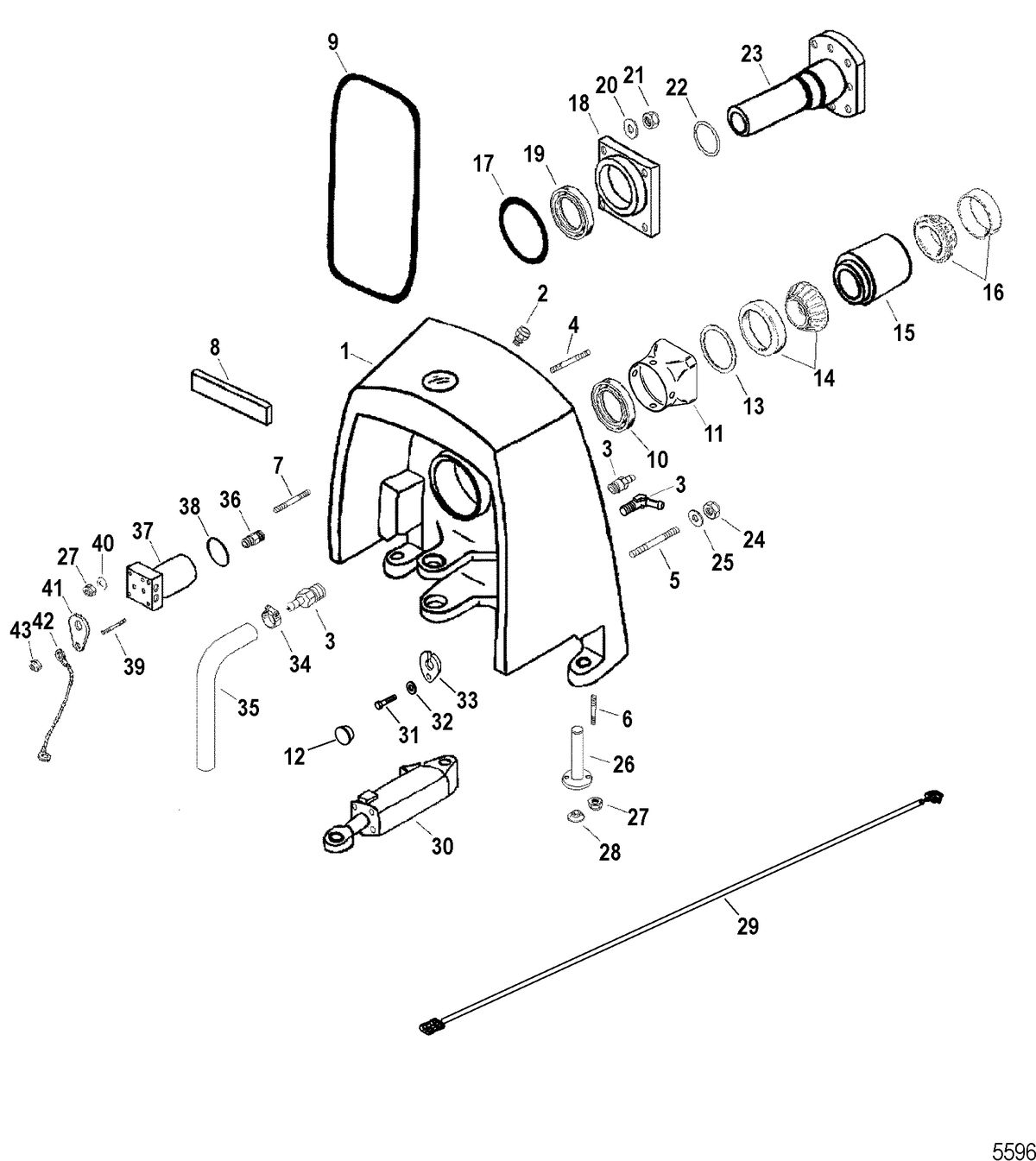 RACE STERNDRIVE SSM/DRY SUMP DRIVES AND TRANSOMS Gimbal Housing Assembly(Driveline)