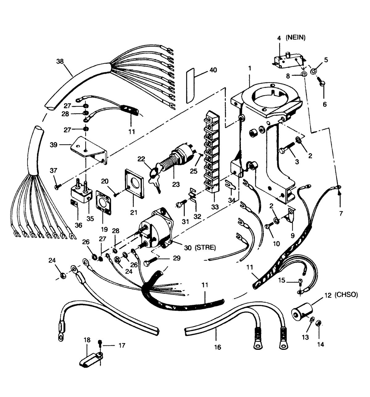 FORCE FORCE 1989 25 H.P. "B" MODELS ELECTRICAL COMPONENTS