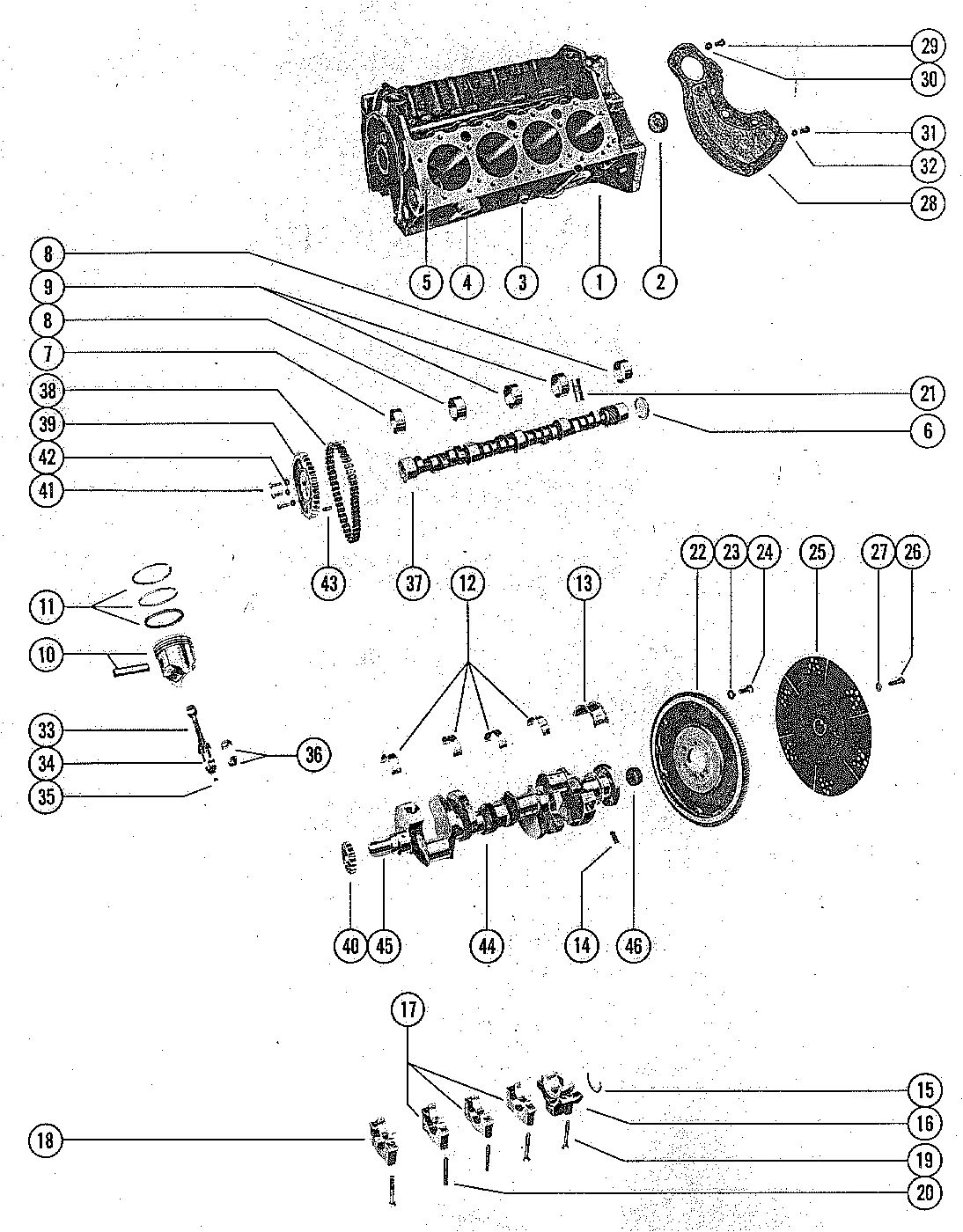 MERCRUISER 280 ENGINE CYLINDER BLOCK AND PISTONS