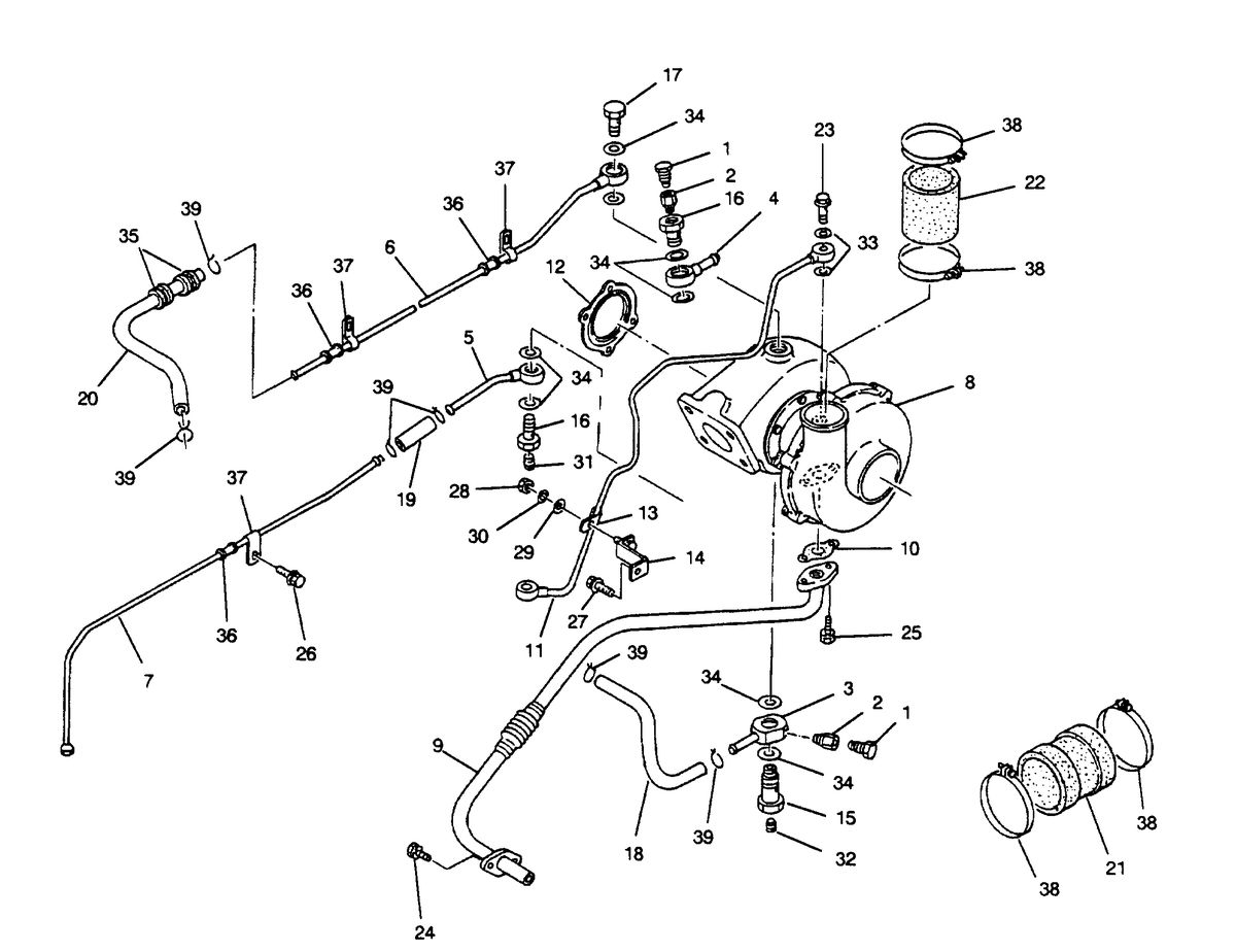 U.S. MARINE US MARINE W04CTA (150 H.P.) DIESEL TURBOCHARGER SYSTEM
