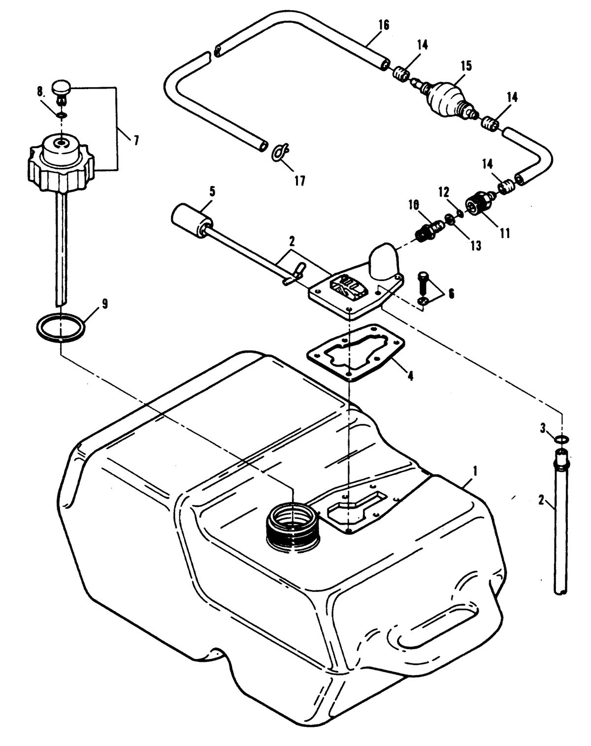 FORCE 40/50 H.P. FUEL TANK AND LINE (92C)