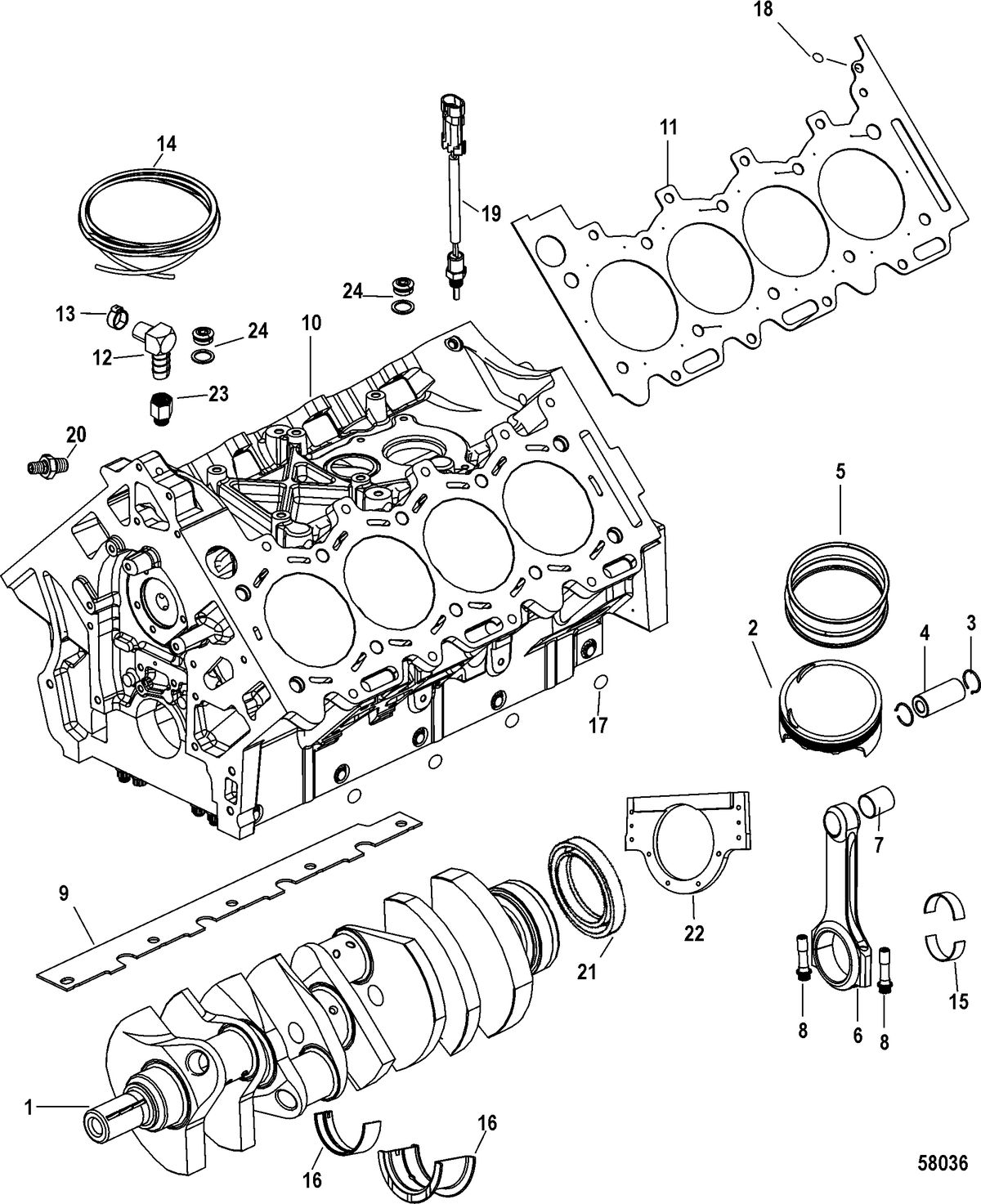 RACE STERNDRIVE RACE 1650 QC4V Cylinder Block(0M971885 and Above)