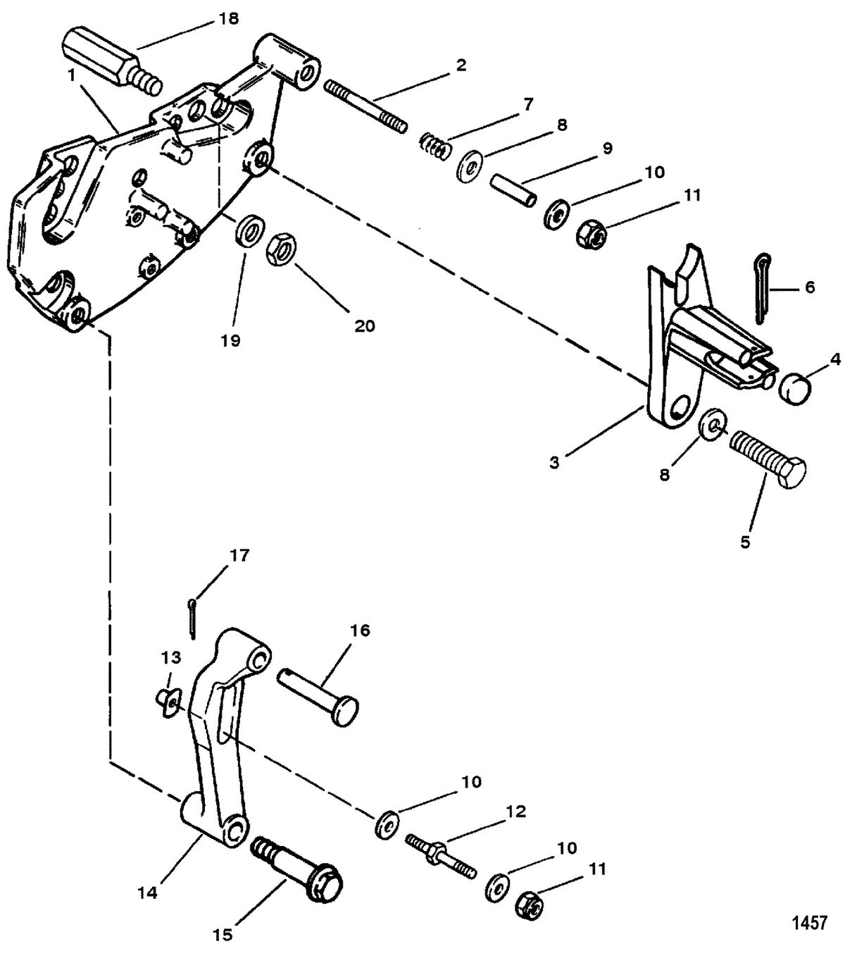 MERCRUISER D4.2L/220 IDI DIESEL Shift Bracket(Stern Drive)