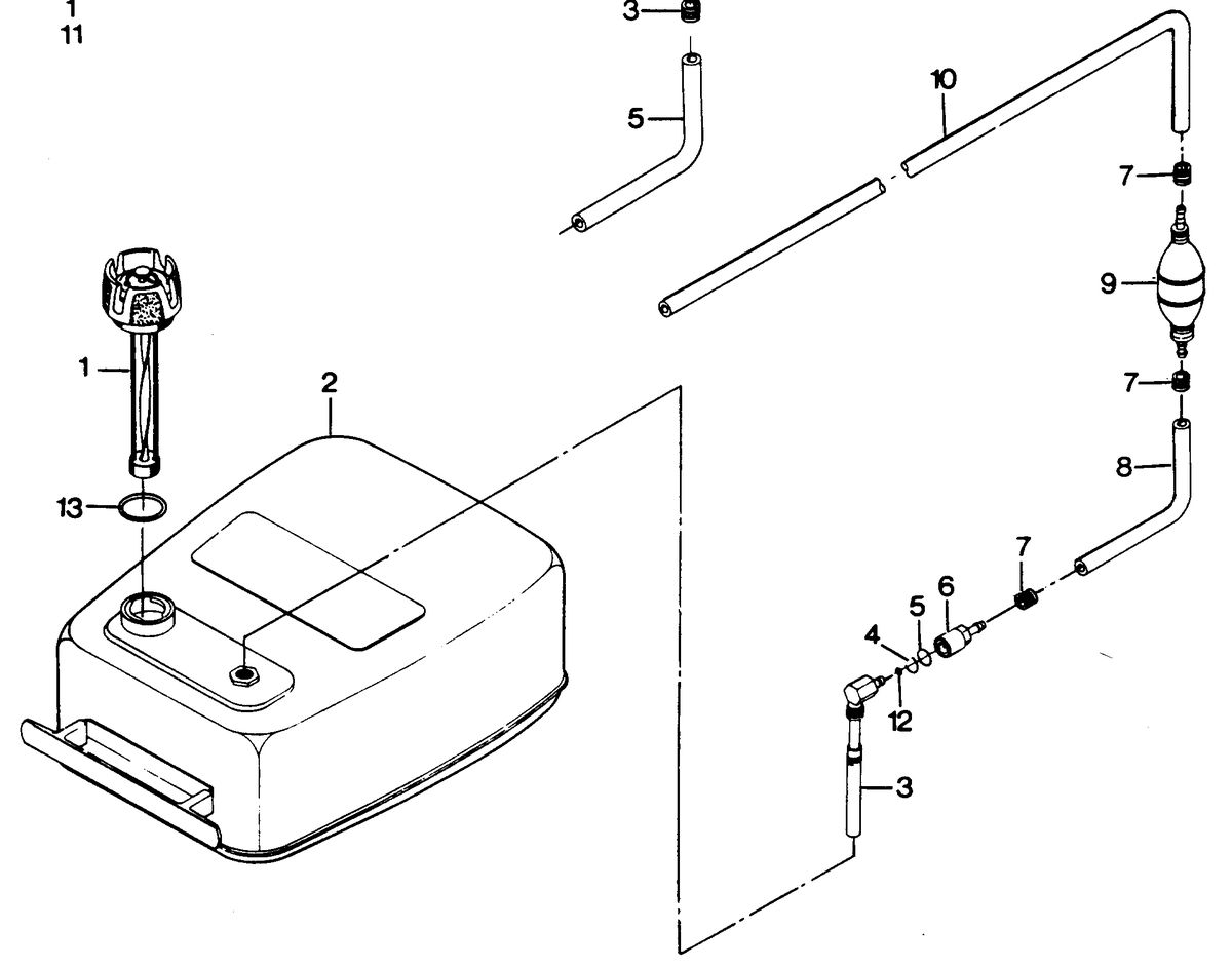 FORCE FORCE 1986 125 H.P. FUEL TANK AND LINE