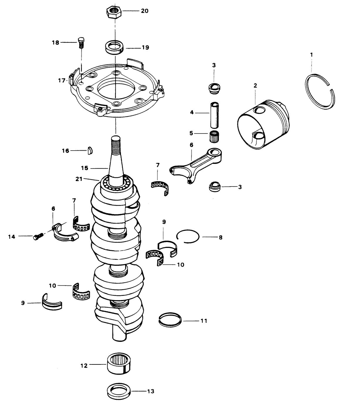 FORCE FORCE 125 H.P. CRANKSHAFT AND PISTON GROUP