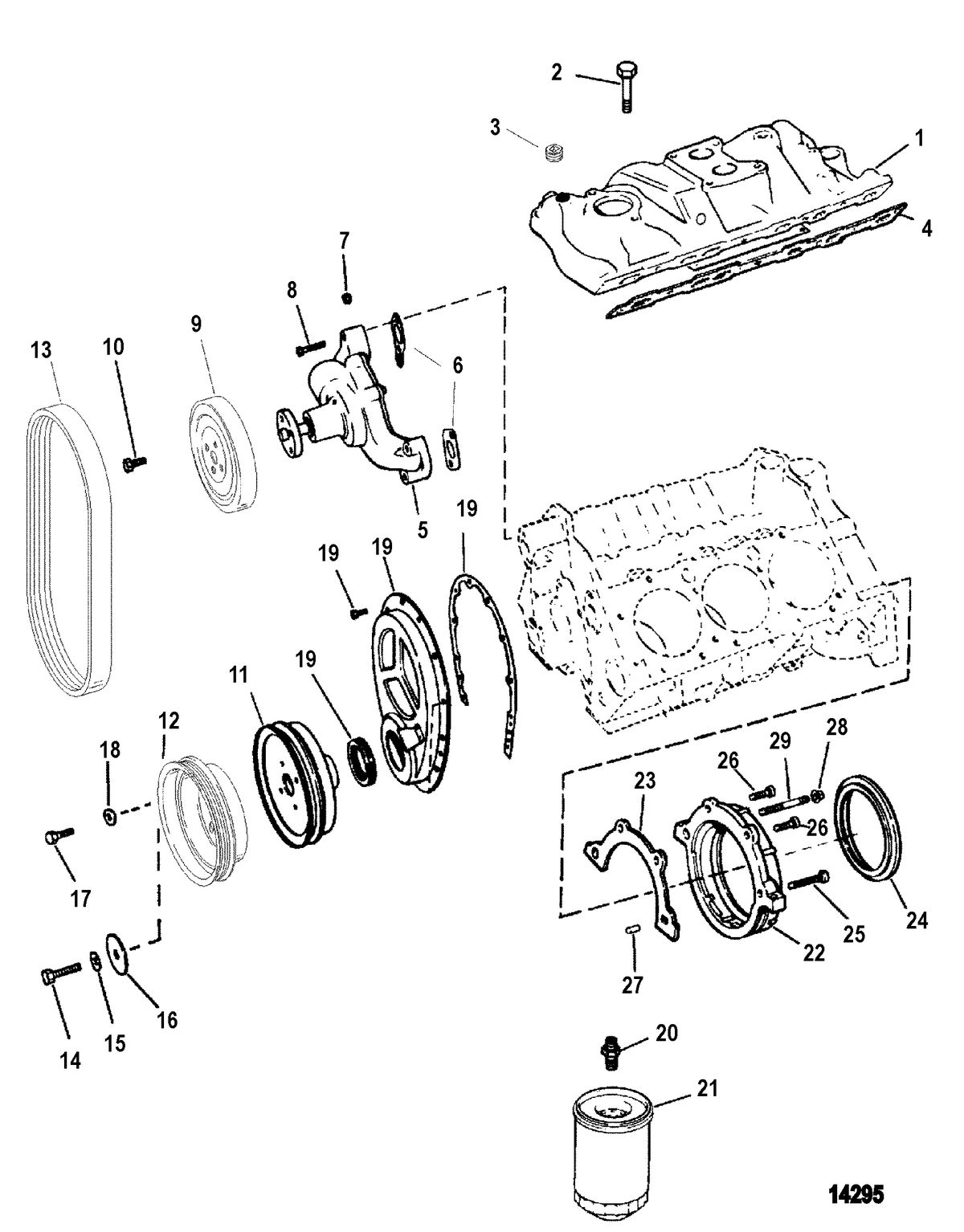 MERCRUISER 262 MAGNUM (EFI - TBI) Intake Manifold And Front Cover