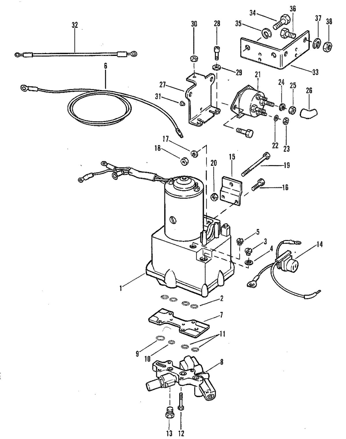 MERCURY MERC 90 POWER TRIM COMPONENTS (WITHOUT CIRCUIT BREAKER AND FUSE)