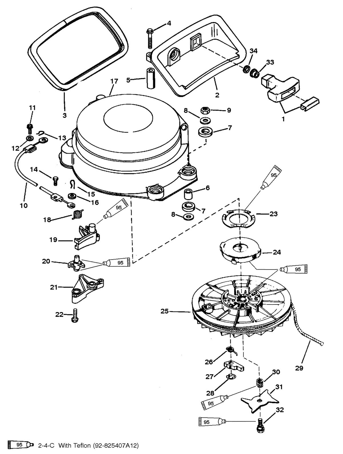 MERCURY/MARINER 50/55/60 JET 45 STARTER ASSEMBLY (MANUAL - 55)