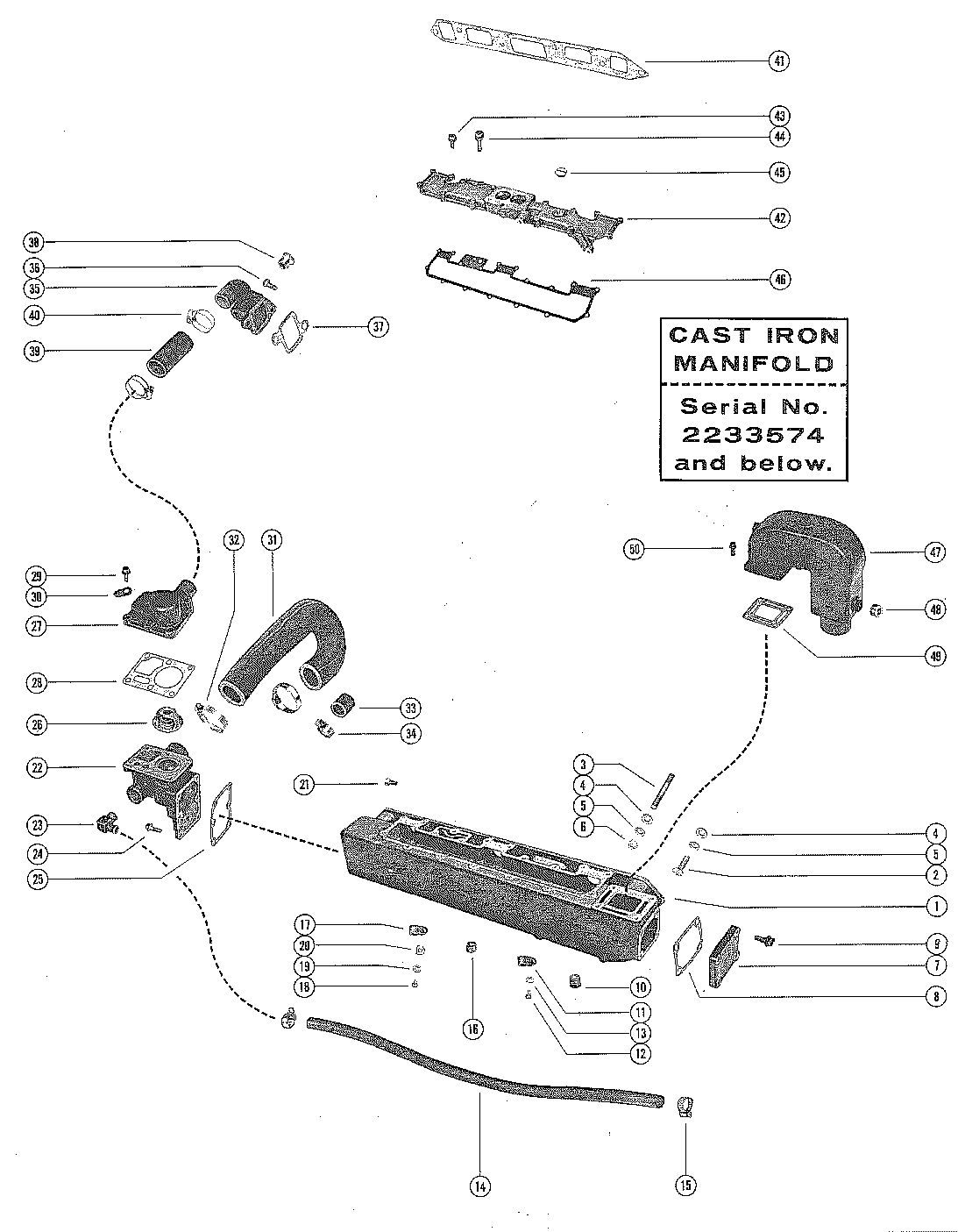 MERCRUISER 160 ENGINE EXHAUST MANIFOLD ASSEMBLY (CAST IRON)